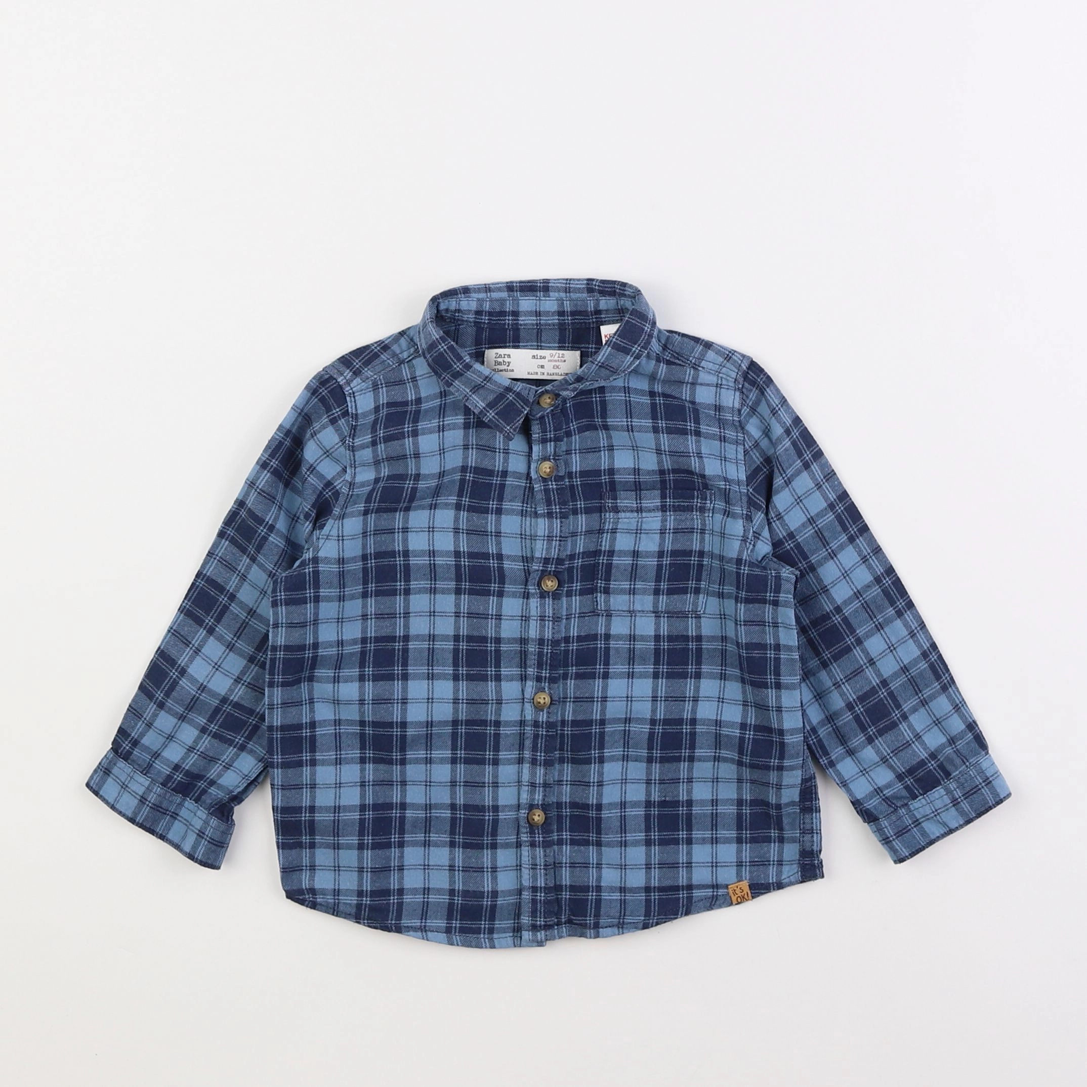 Zara - chemise bleu - 9/12 mois