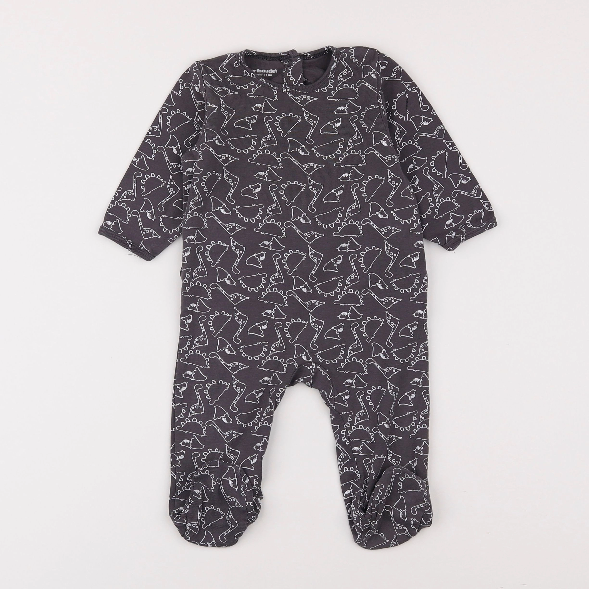 Vertbaudet - pyjama coton gris - 9 mois