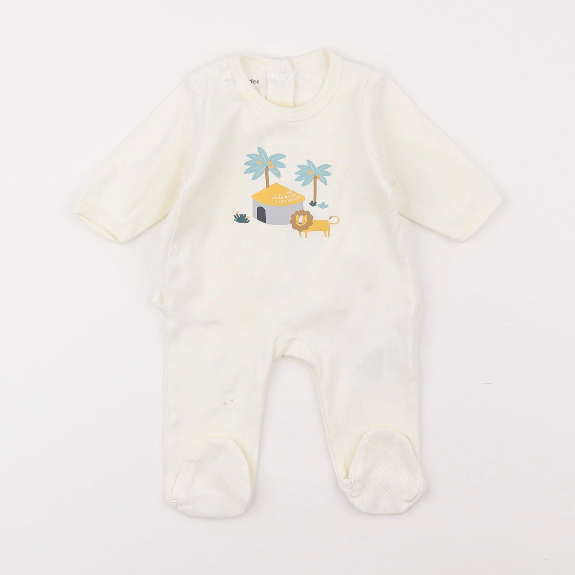 Vertbaudet - pyjama coton beige - 1 mois