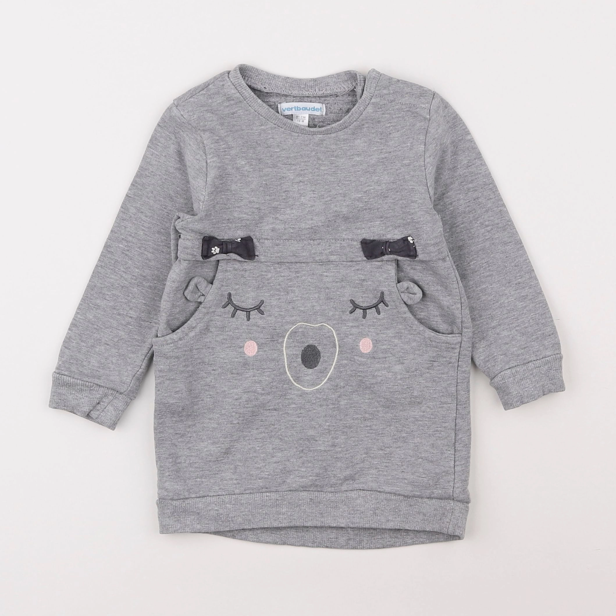 Vertbaudet - robe gris - 18 mois