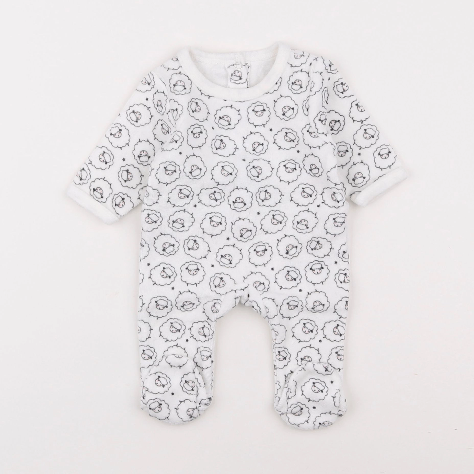 Vertbaudet - pyjama velours blanc - 0 mois