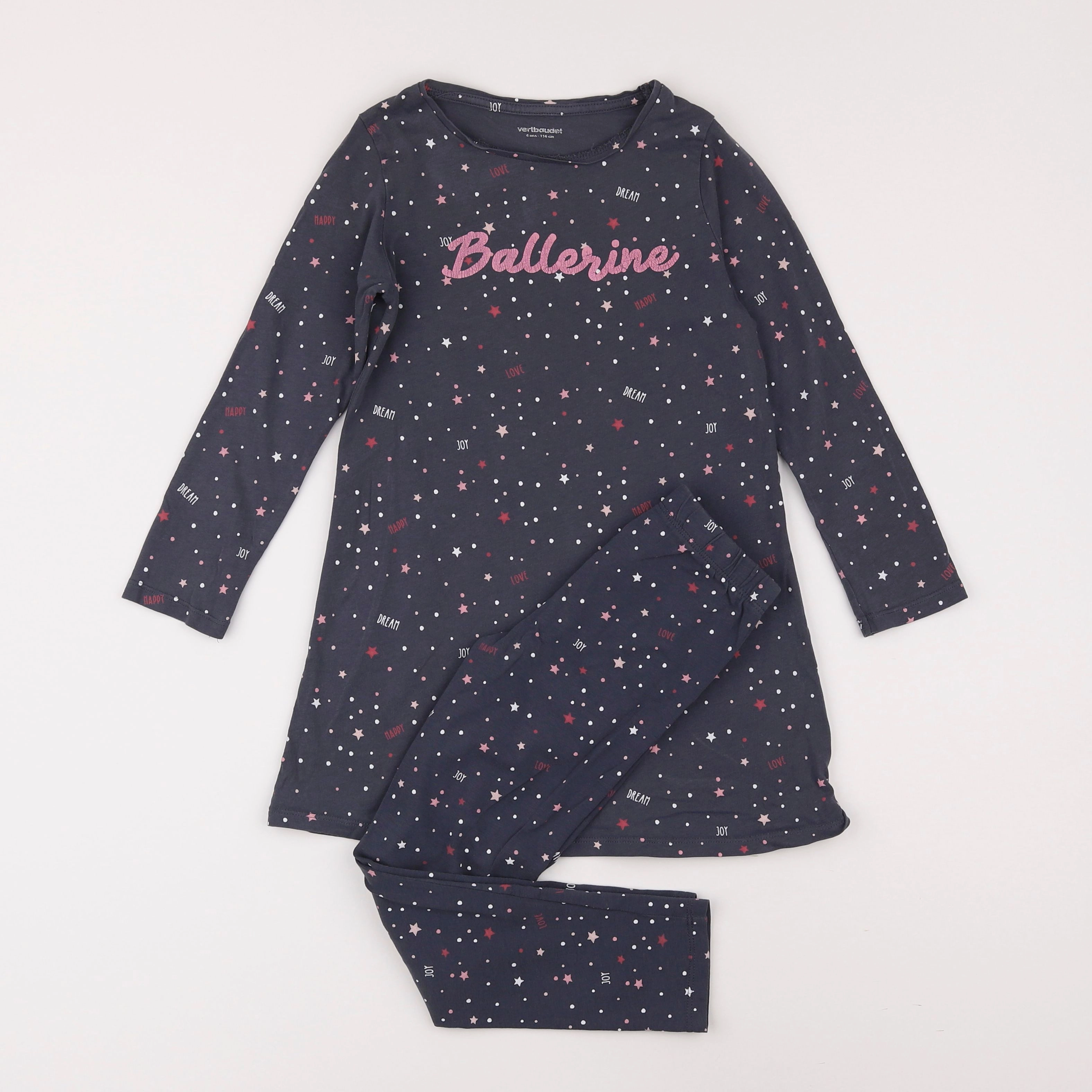 Vertbaudet - pyjama coton bleu - 6 ans