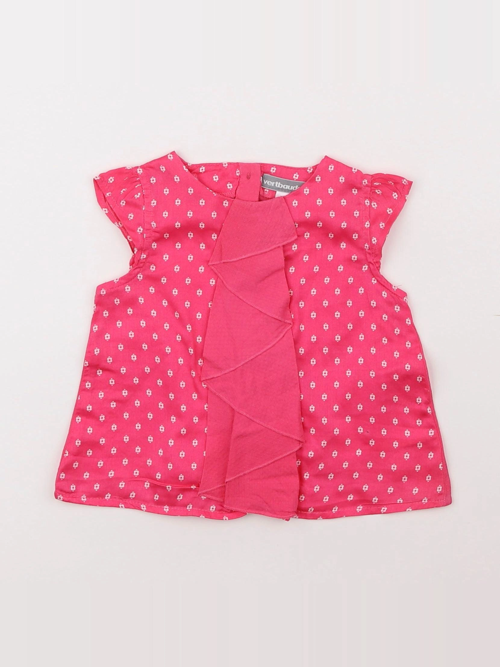 Vertbaudet - blouse rose - 9 mois