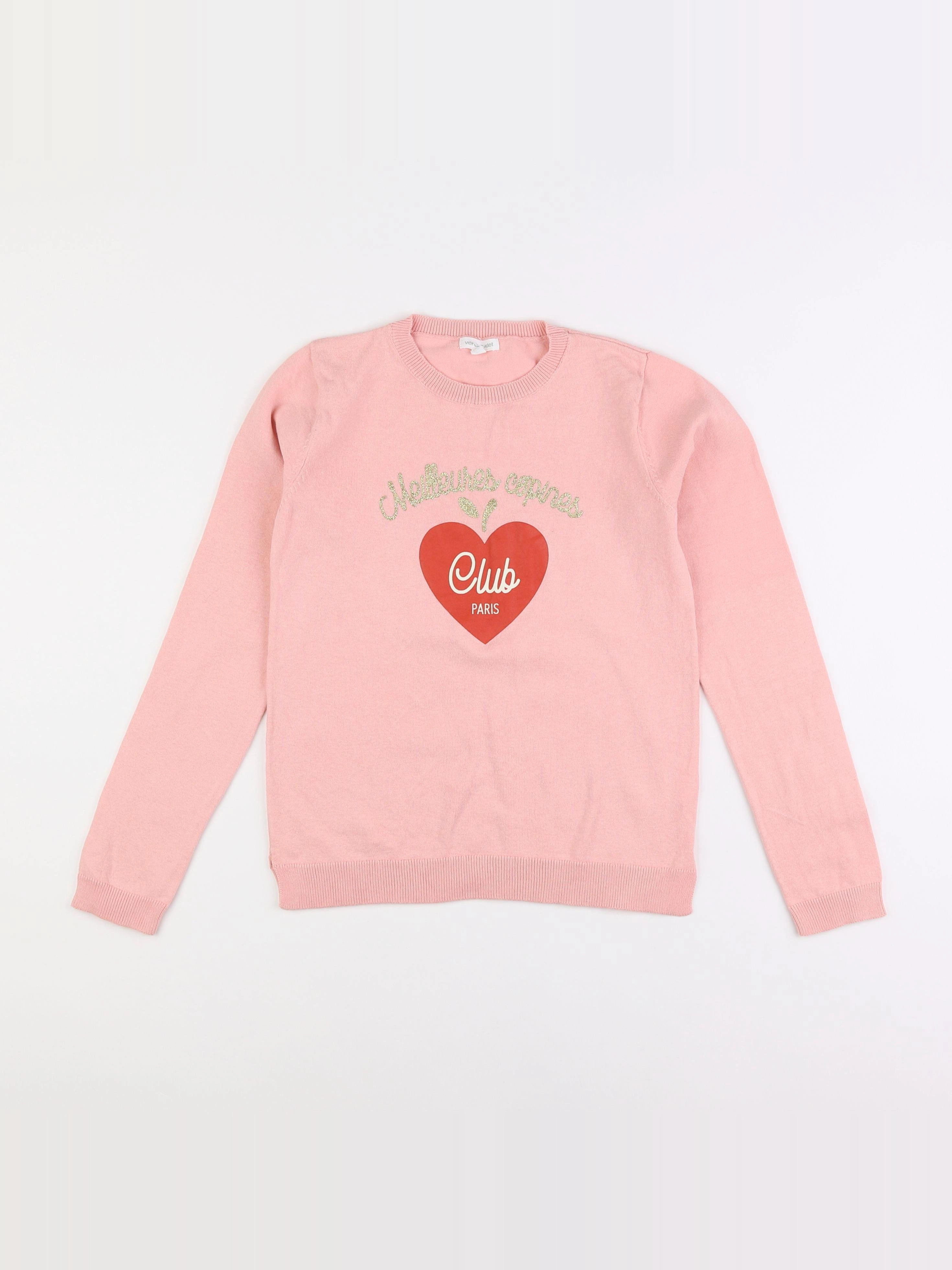 Vertbaudet - pull rose - 10 ans