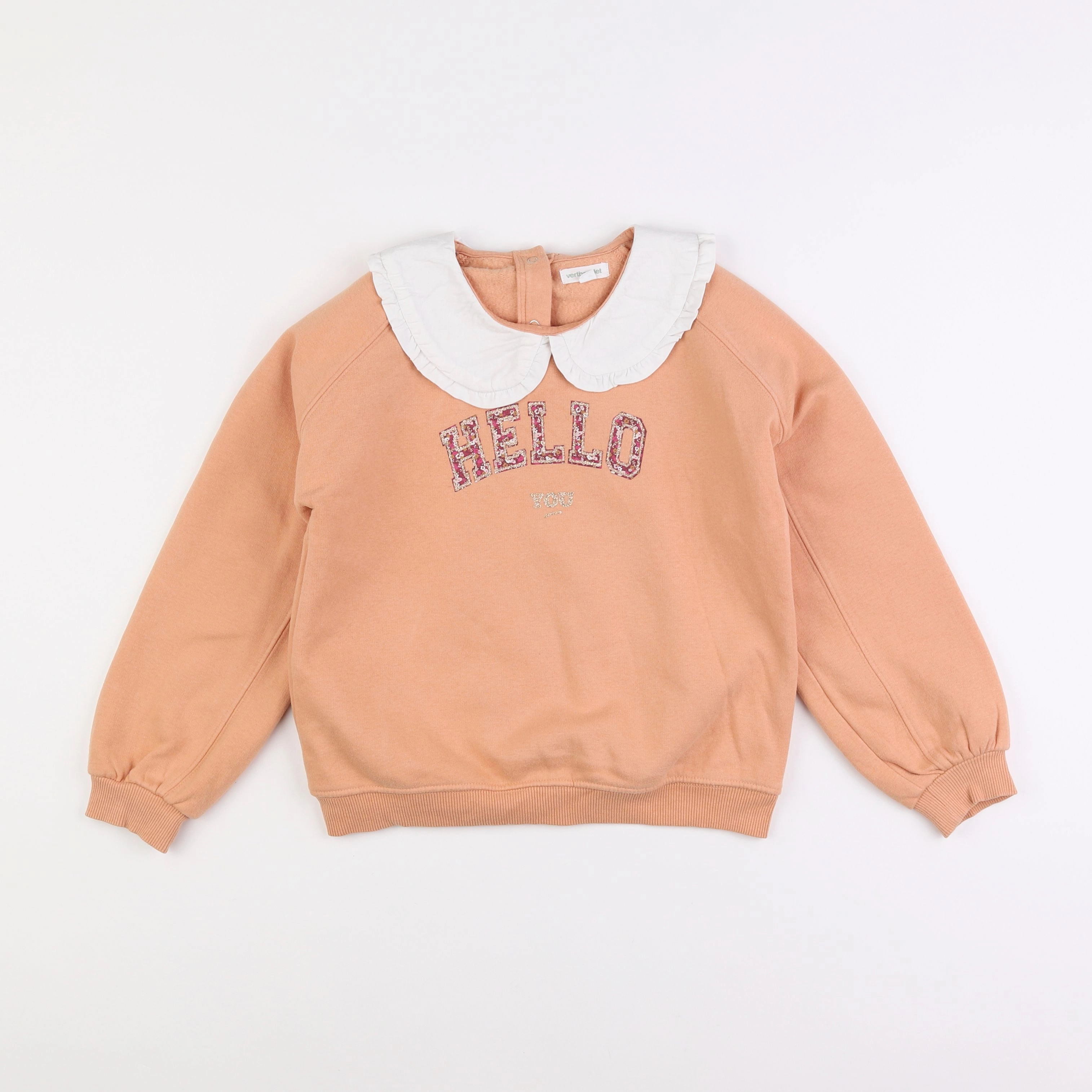 Vertbaudet - sweat orange - 8 ans