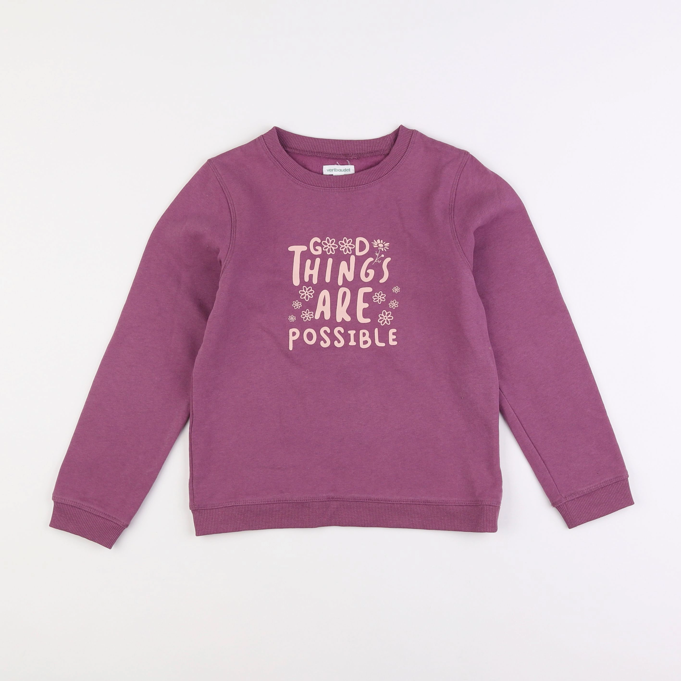 Vertbaudet - sweat violet - 8 ans