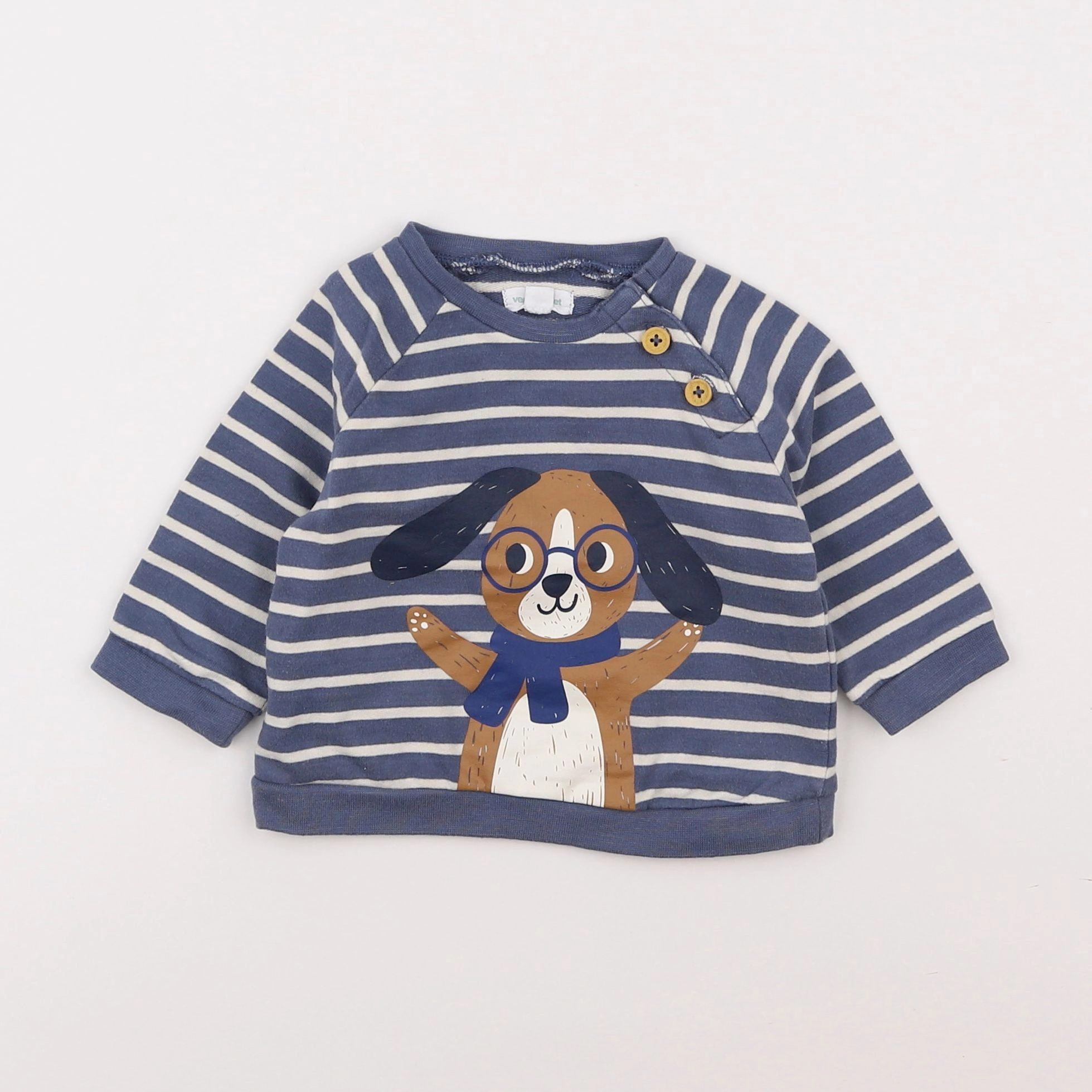 Vertbaudet - sweat bleu - 6 mois