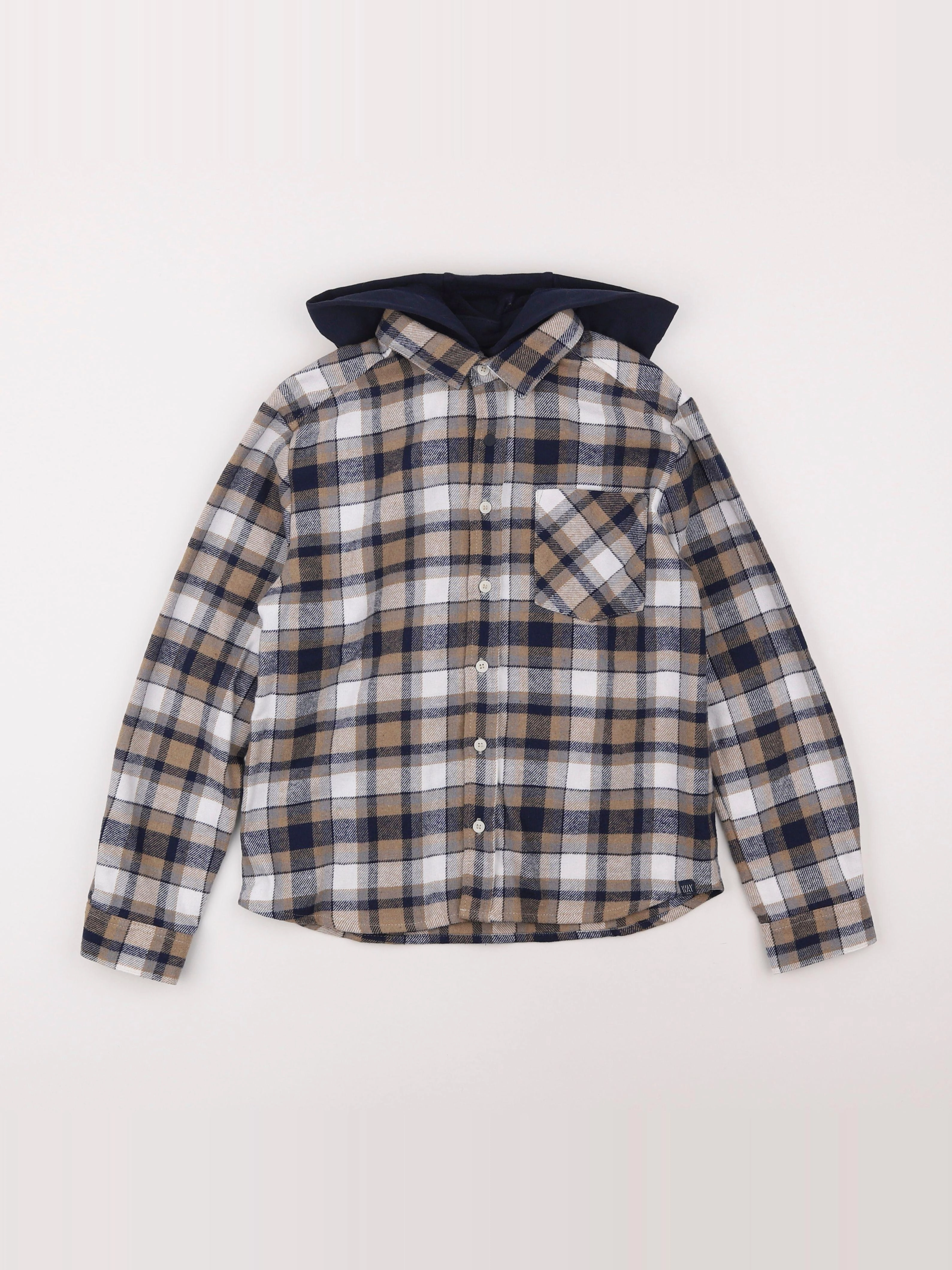 IKKS - chemise bleu, beige - 10 ans