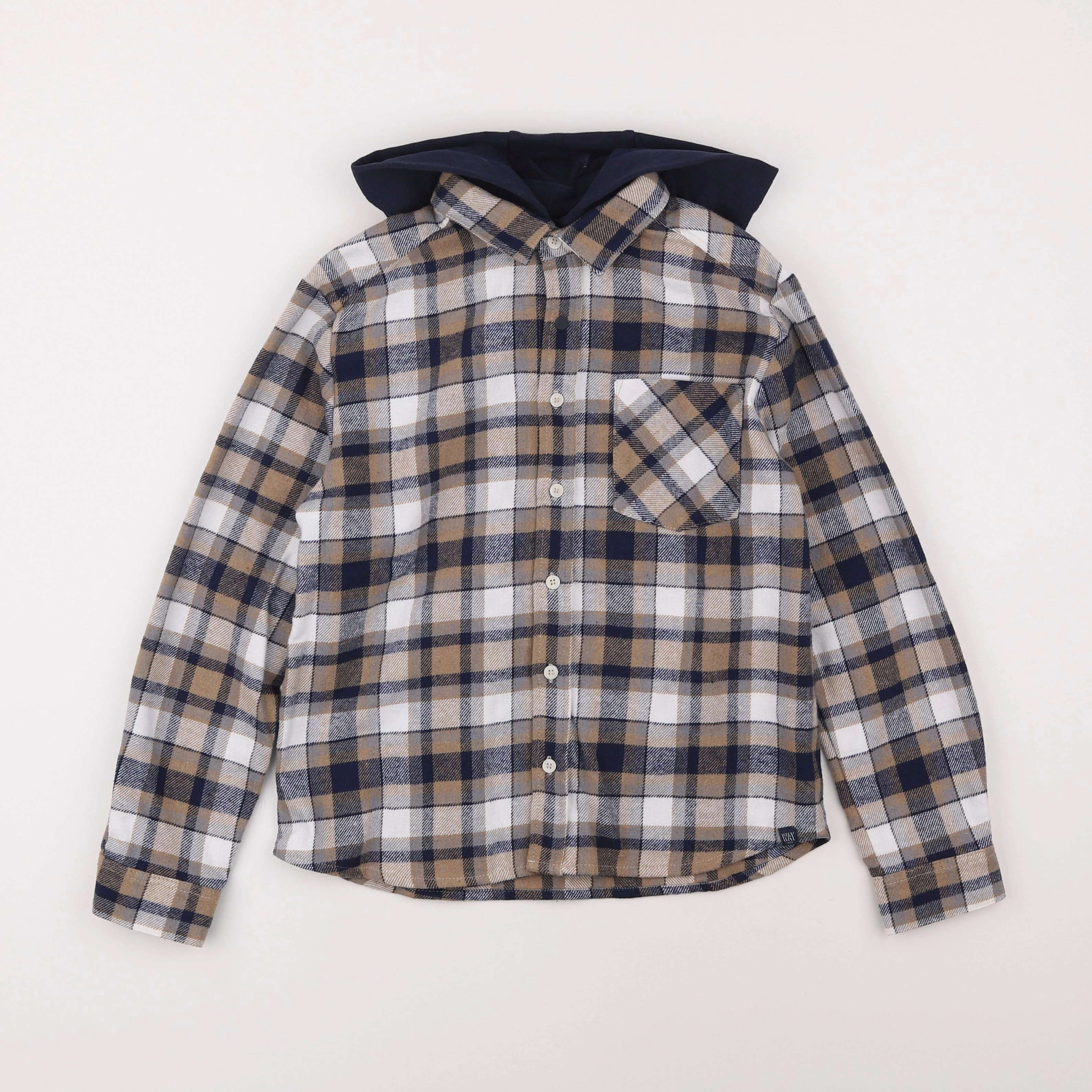 IKKS - chemise bleu, beige - 10 ans