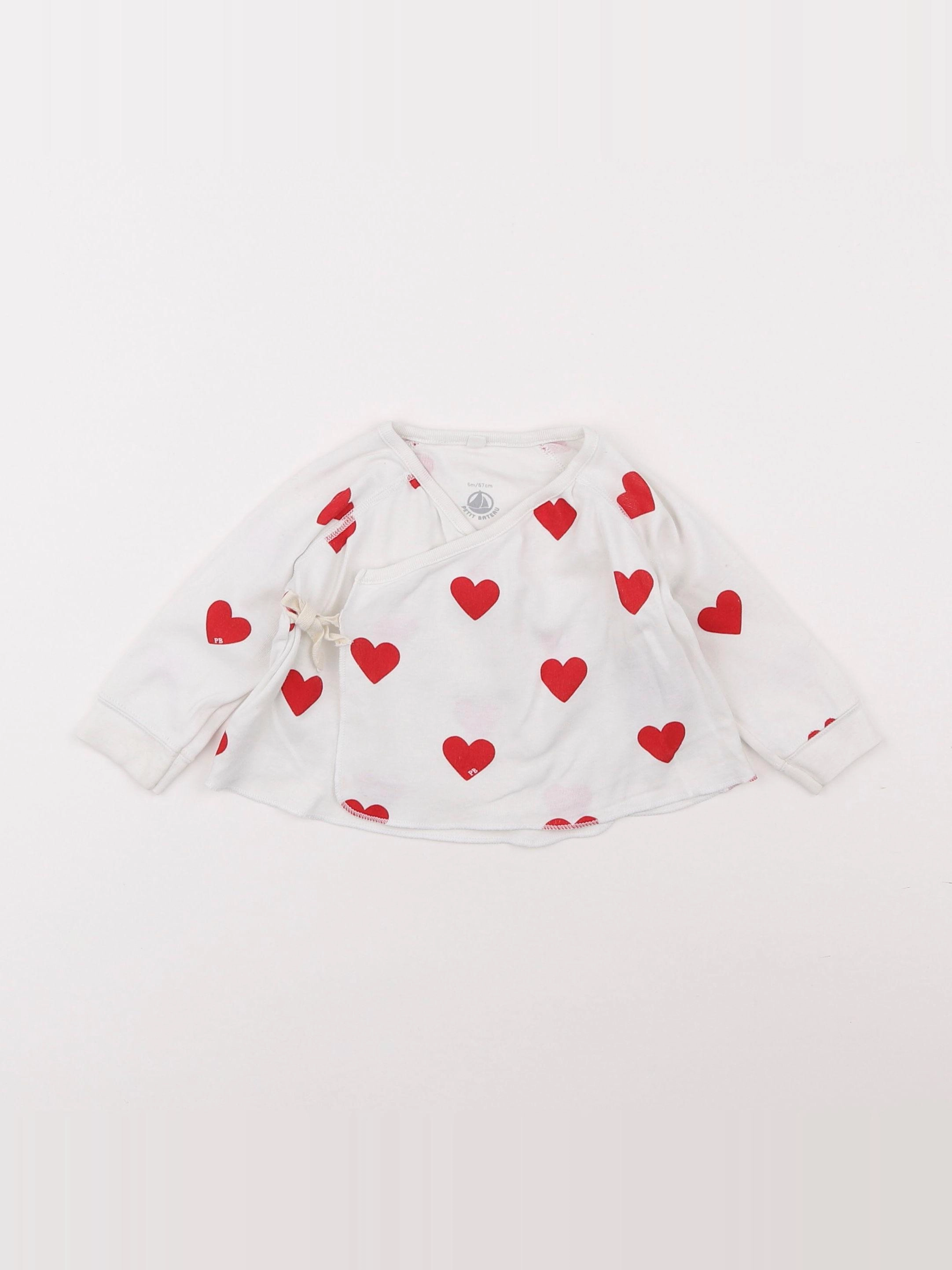 Petit Bateau - tee-shirt blanc - 6 mois
