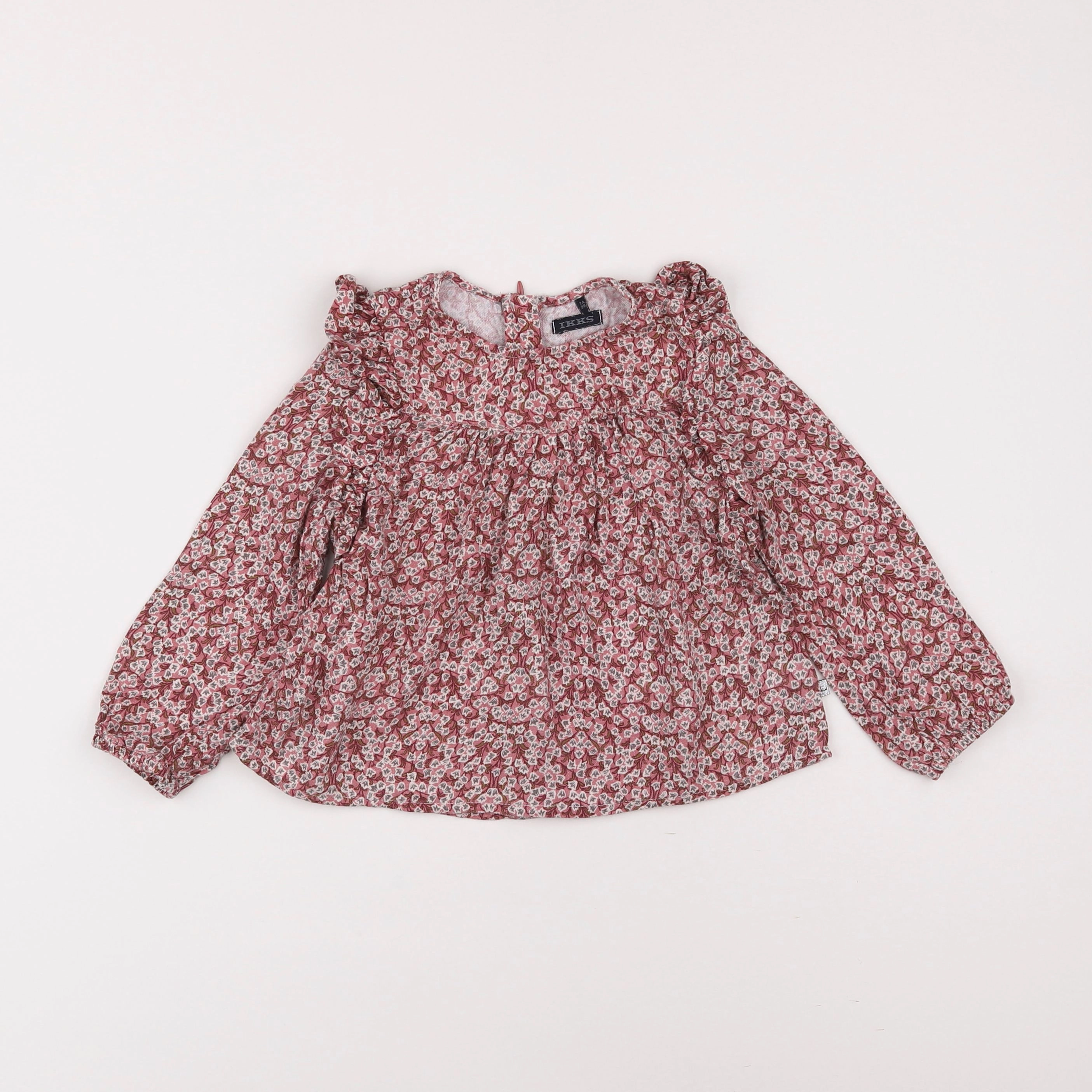 IKKS - blouse rose, blanc - 3 ans