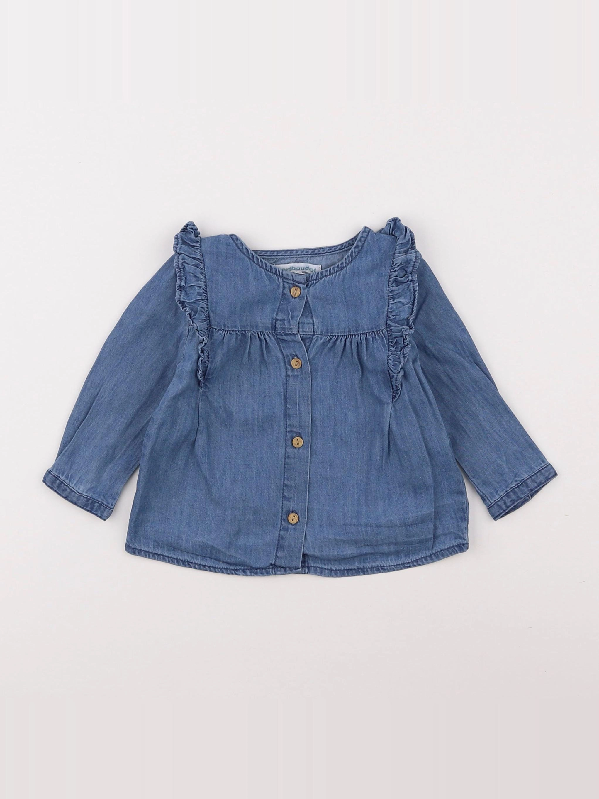 Vertbaudet - chemise bleu - 6 mois