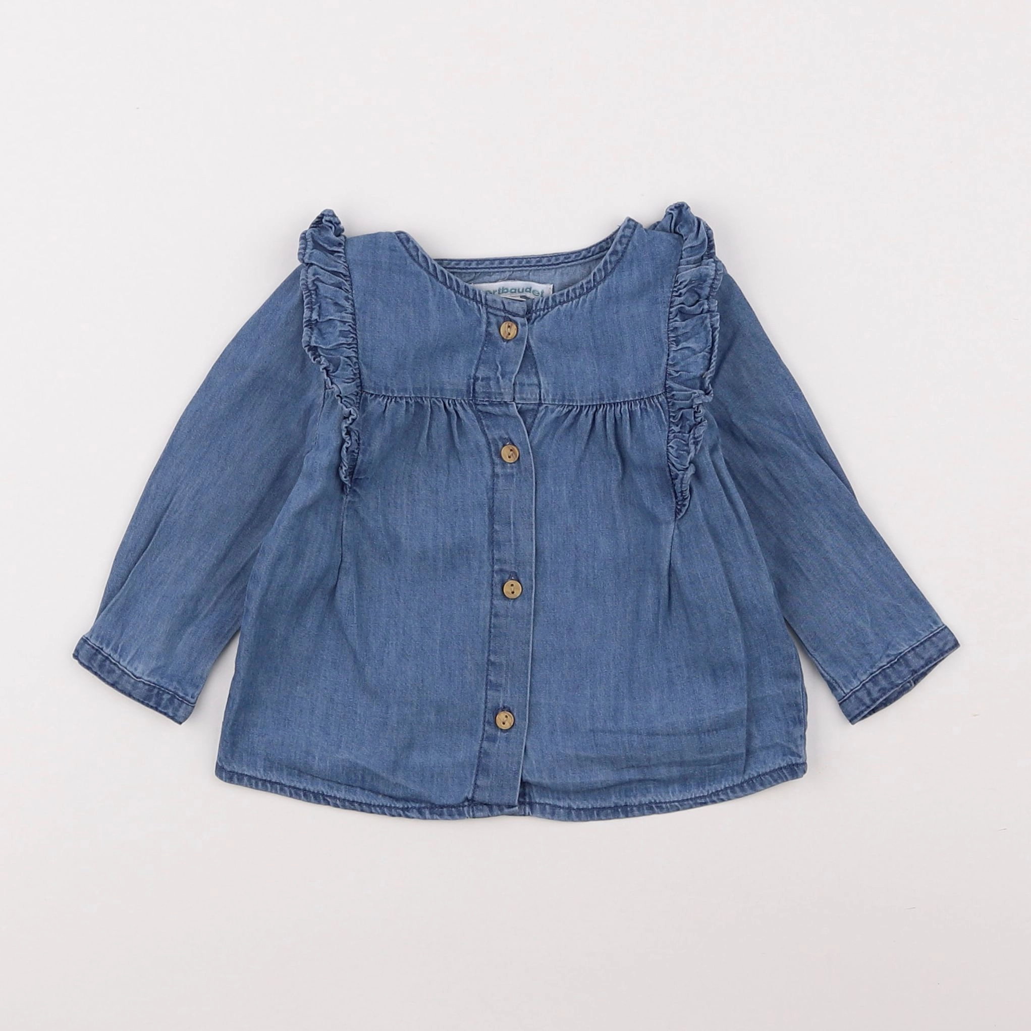 Vertbaudet - chemise bleu - 6 mois