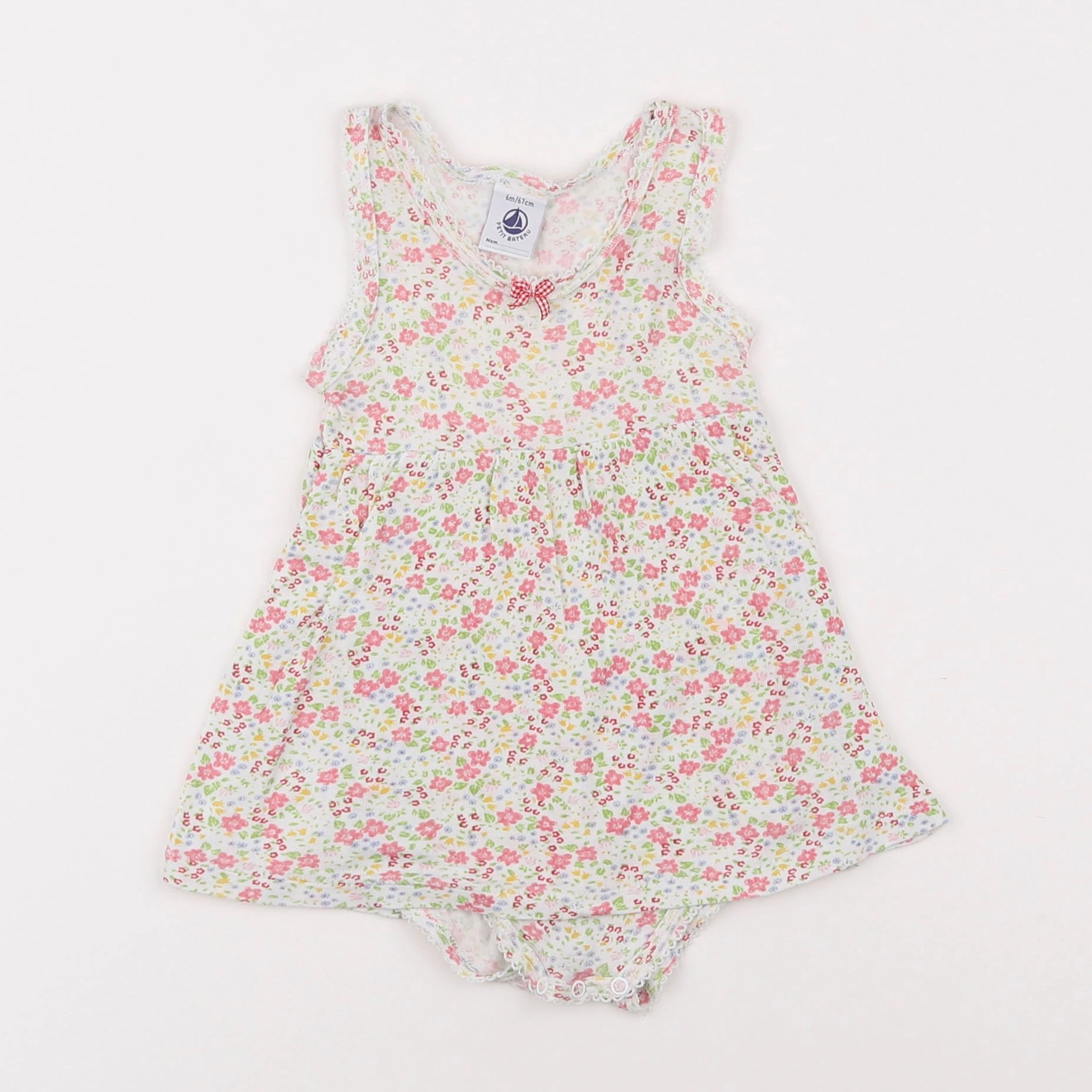 Petit Bateau - body robe multicolore - 6 mois