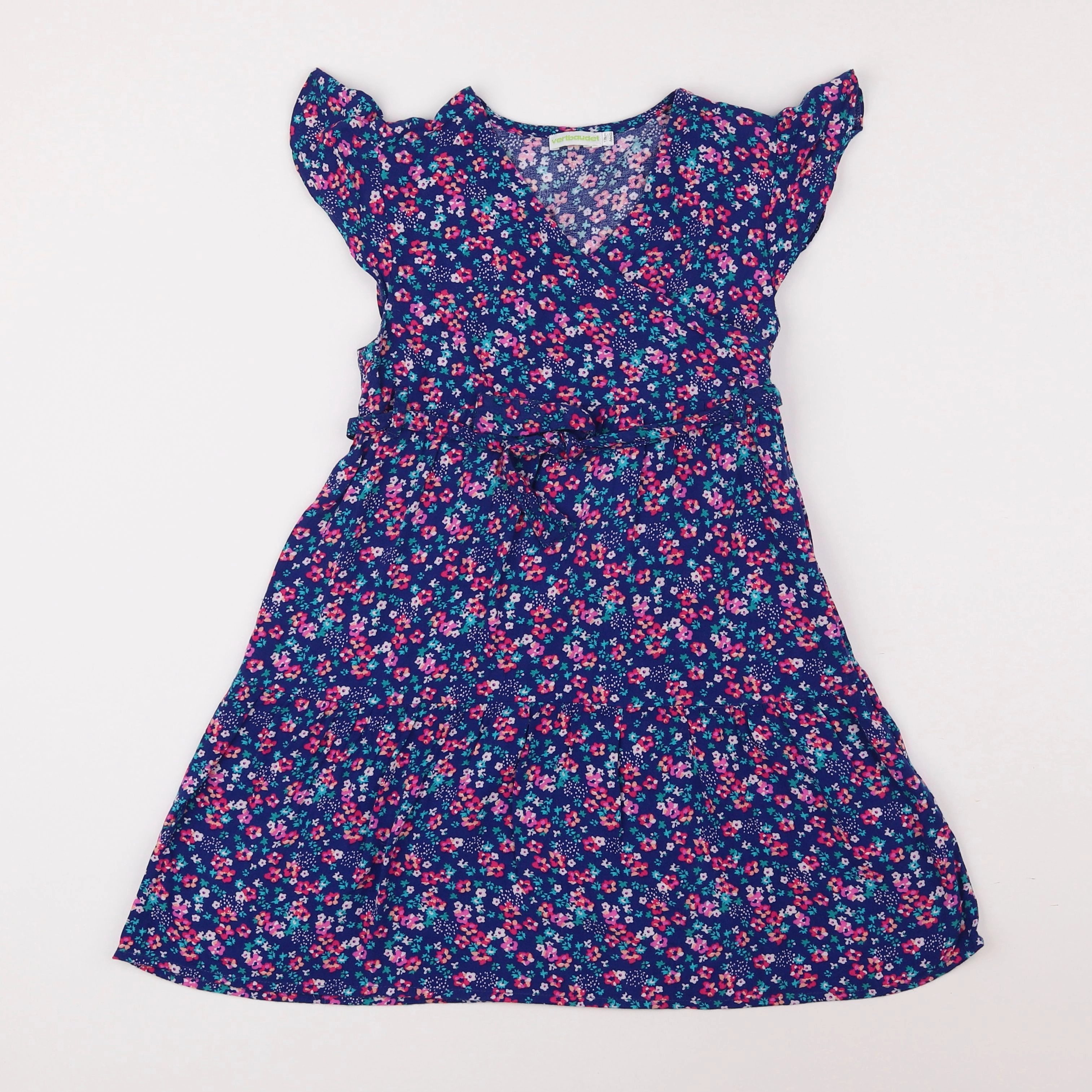 Vertbaudet - robe bleu, rose - 8 ans