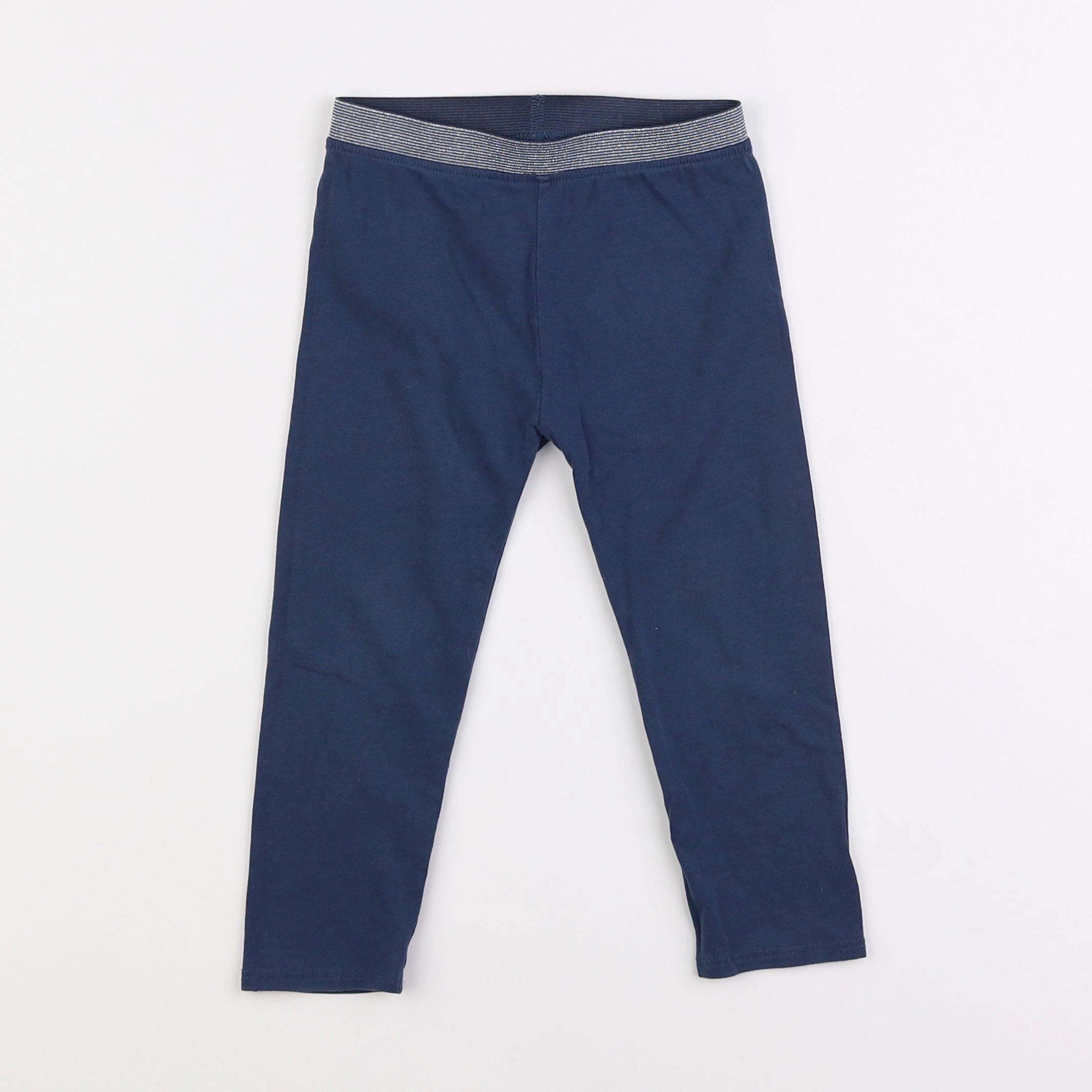 Vertbaudet - legging bleu, argent - 3 ans