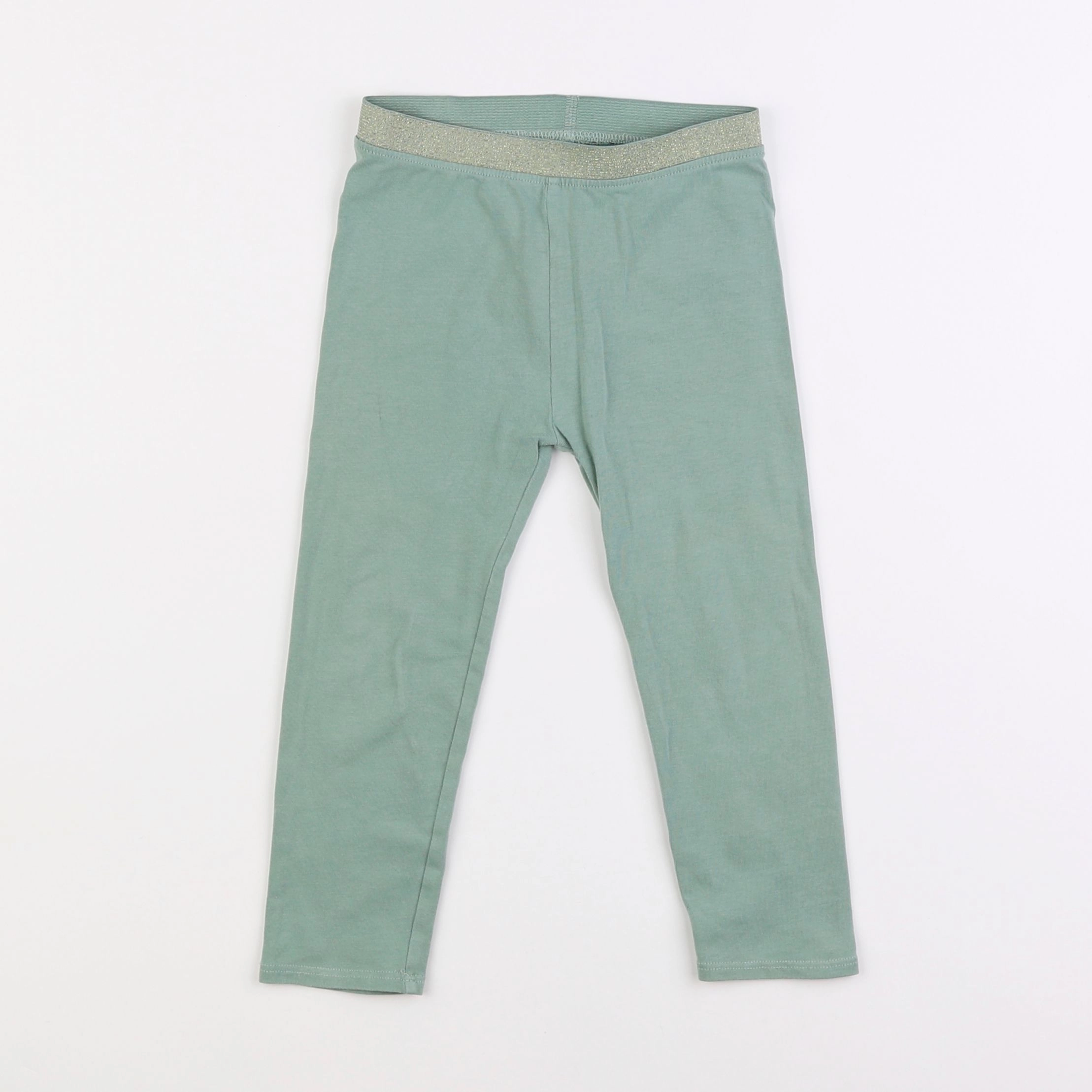 Vertbaudet - legging vert, or - 3 ans