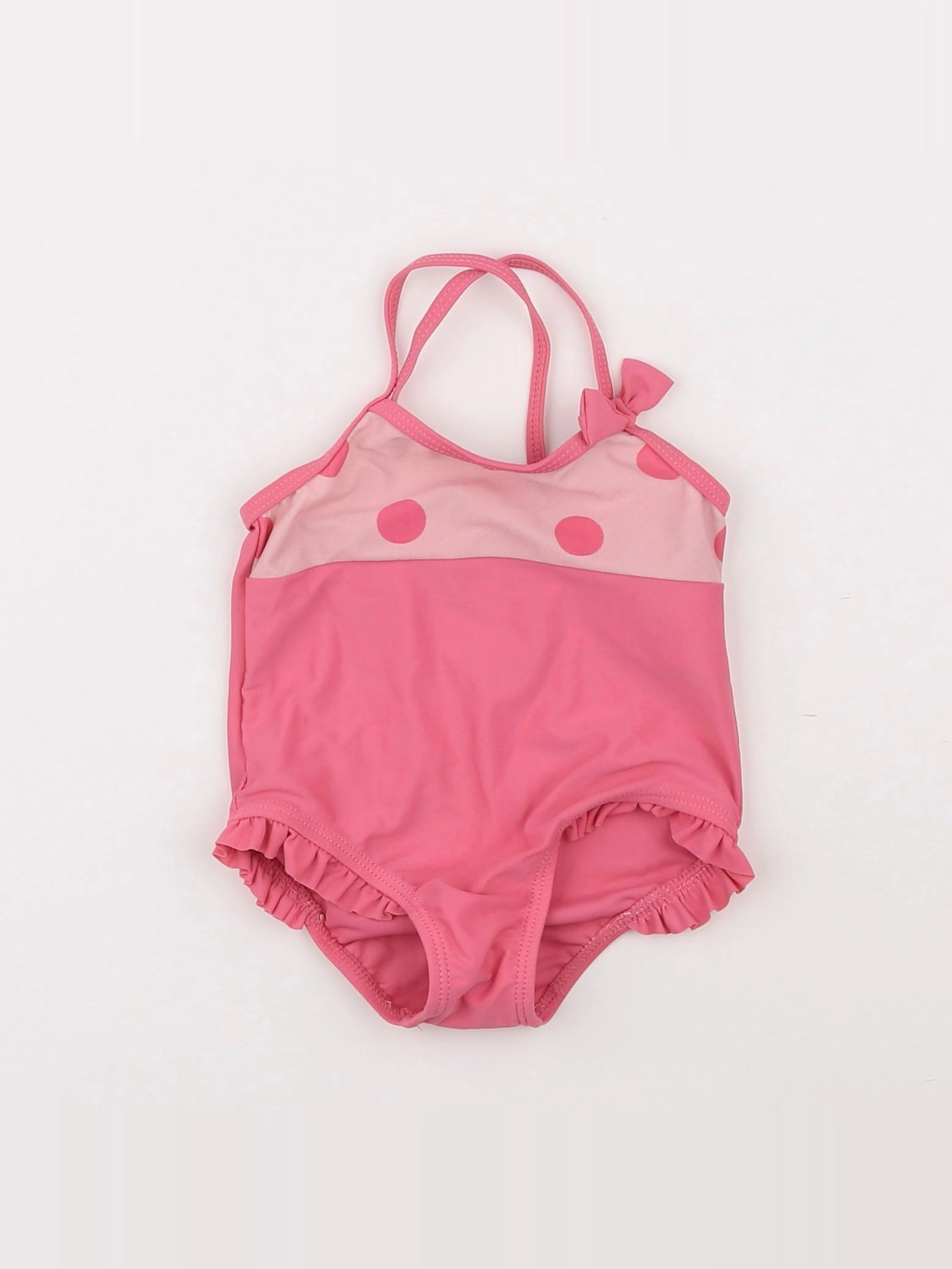 Vertbaudet - maillot de bain rose - 12 mois