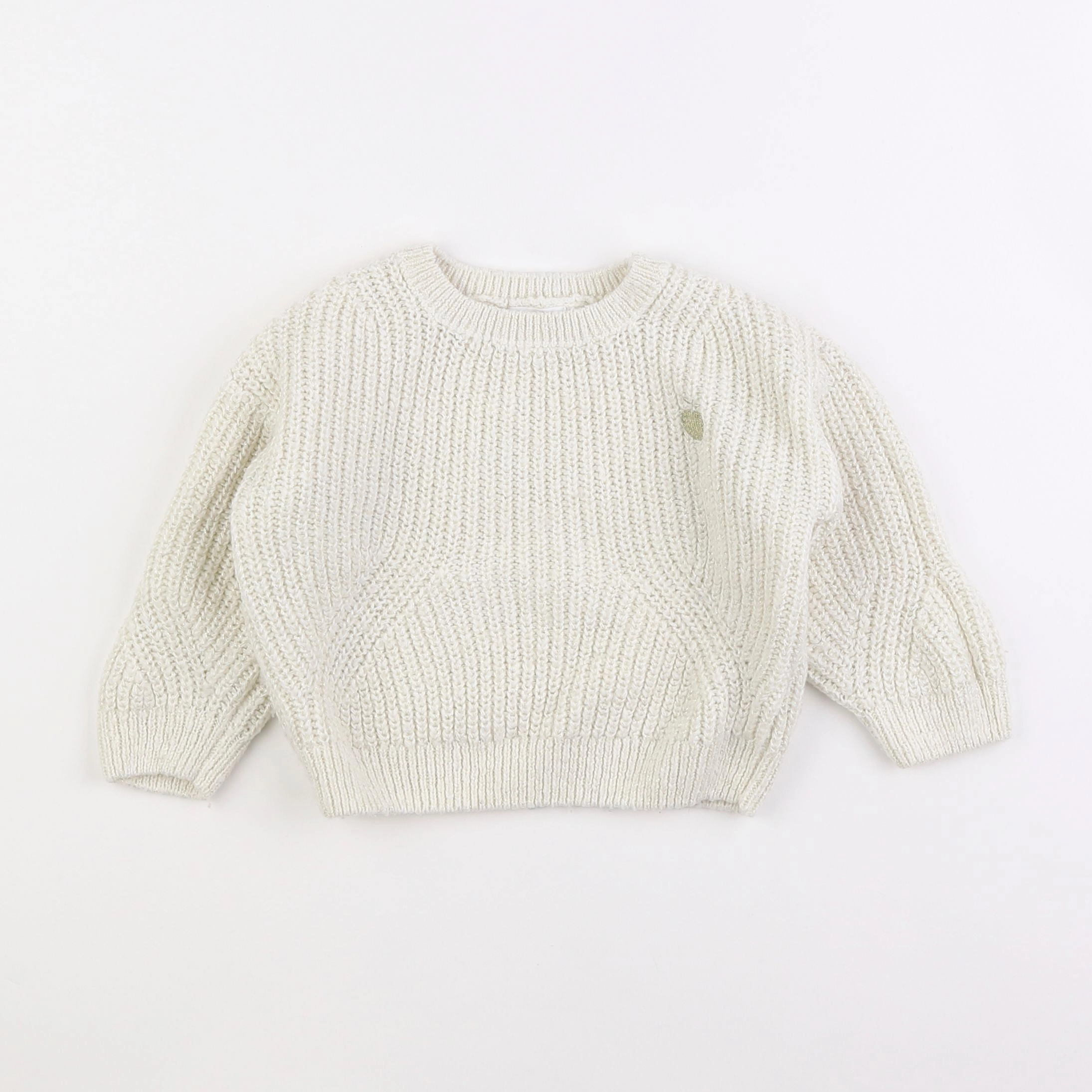 Vertbaudet - pull or, beige - 3 ans
