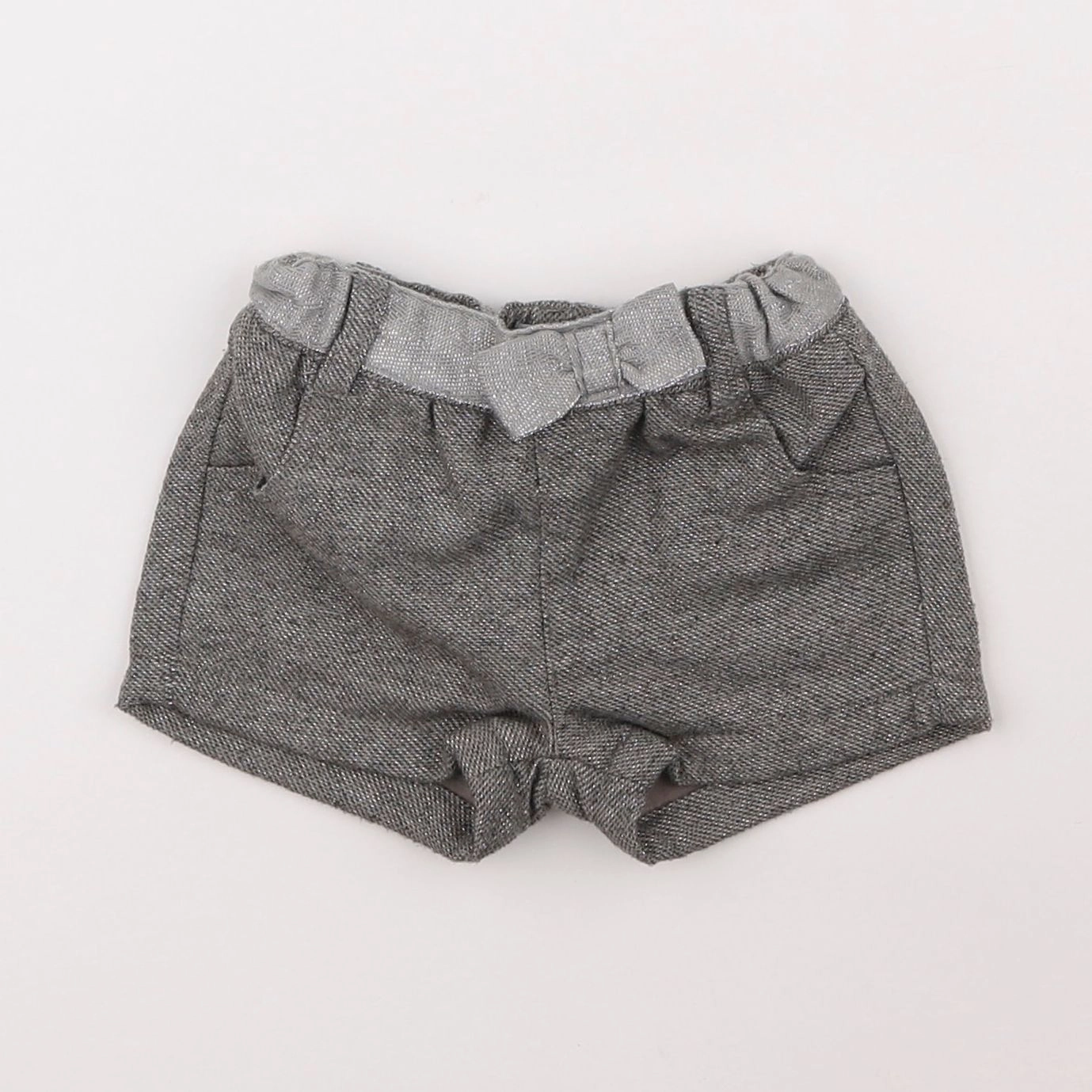 Vertbaudet - short gris, argent - 3 mois