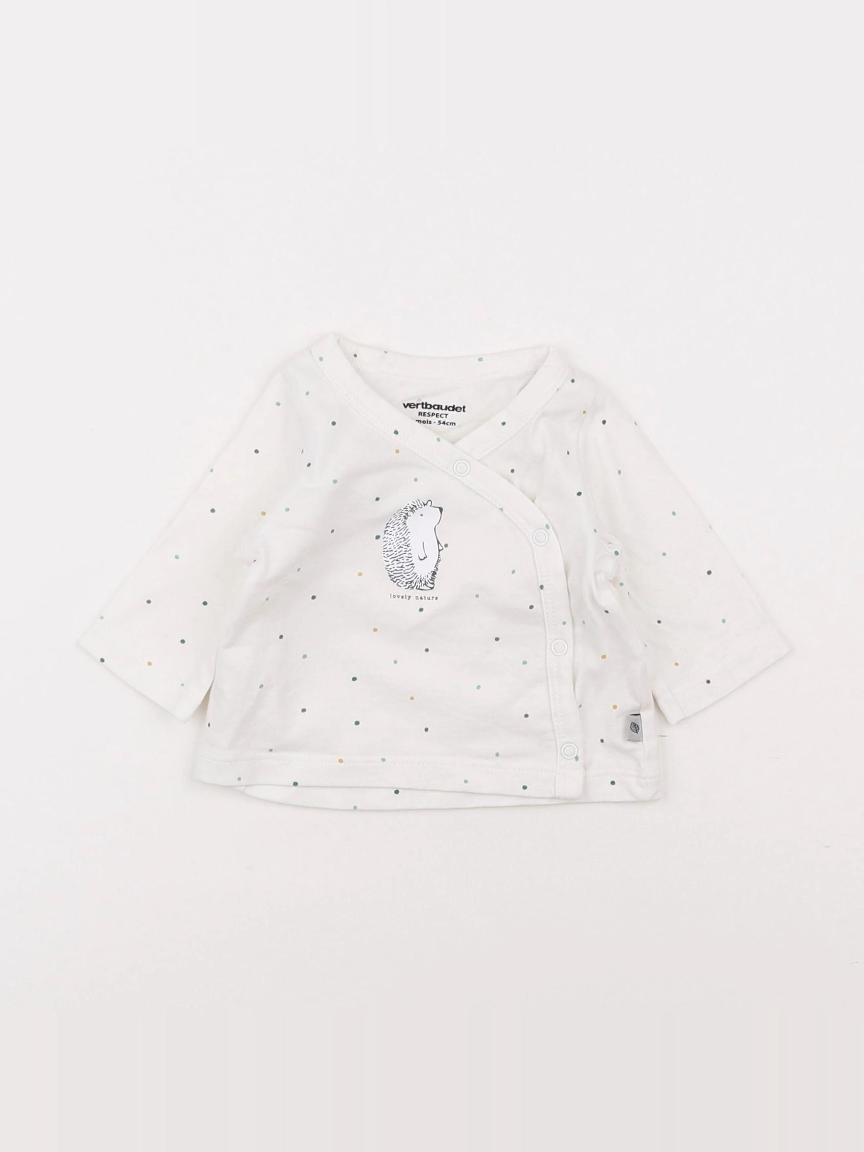 Vertbaudet - tee-shirt blanc - 1 mois