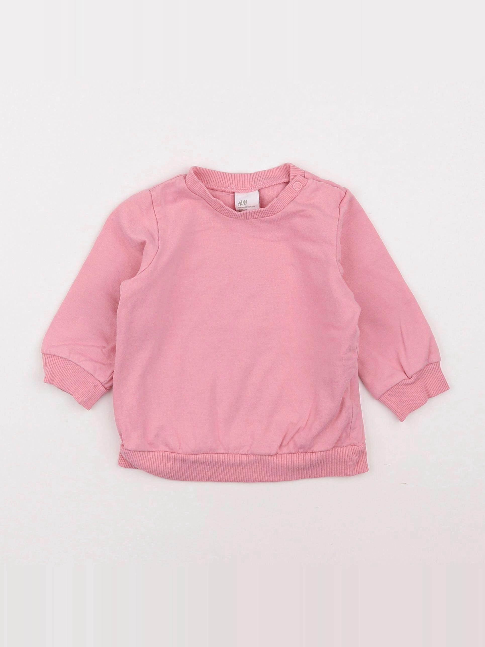 H&M - sweat rose - 6/9 mois