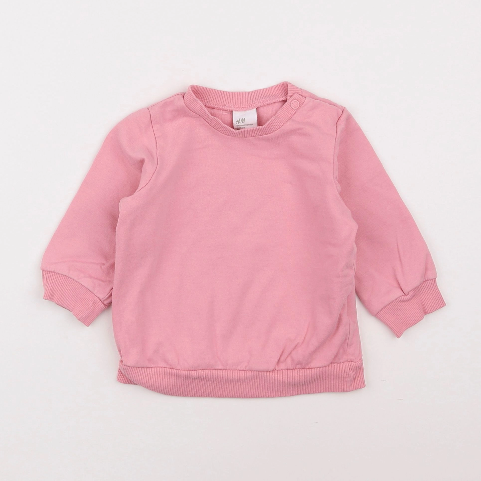 H&M - sweat rose - 6/9 mois