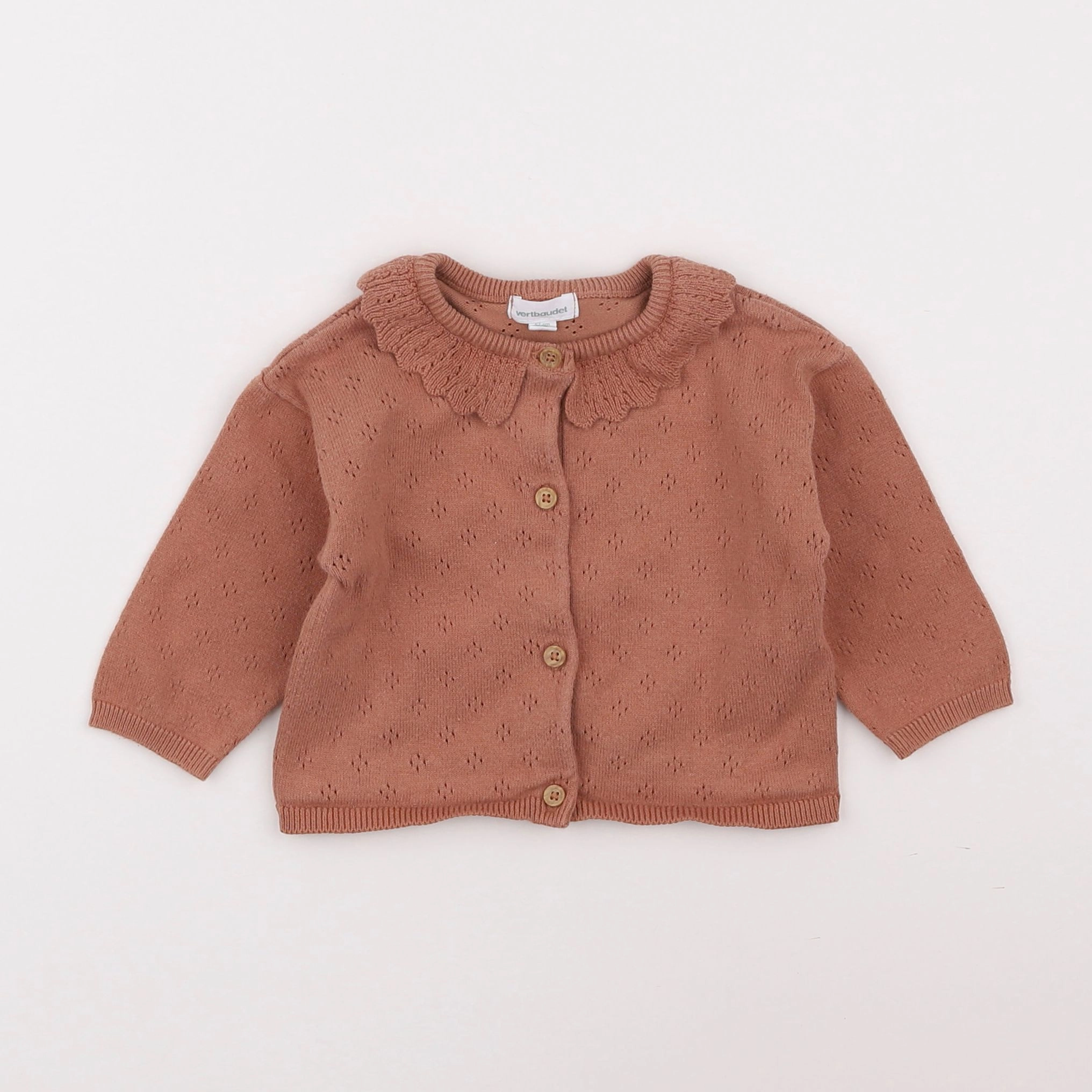 Vertbaudet - gilet marron - 6 mois