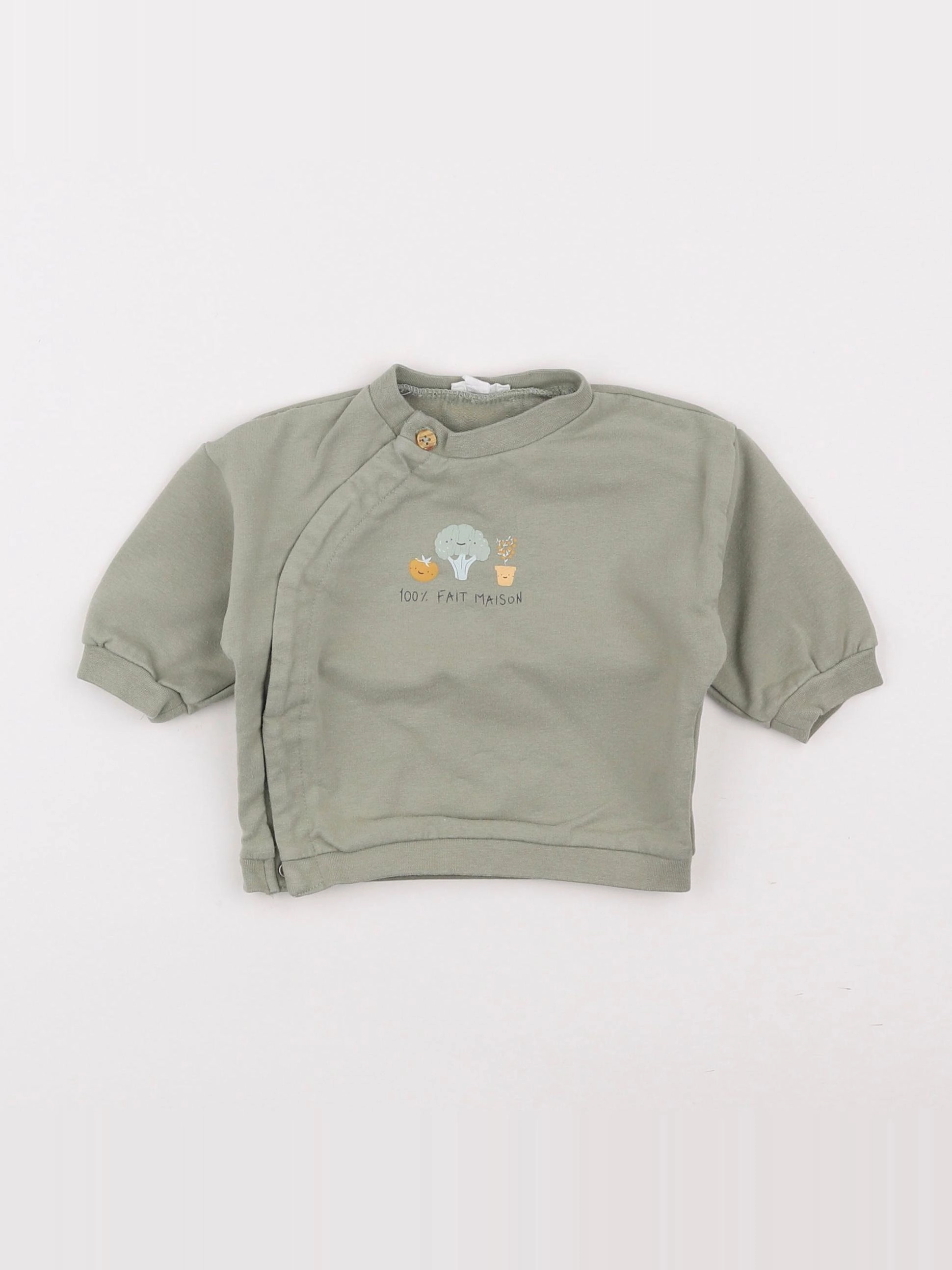 Vertbaudet - sweat vert - 3 mois