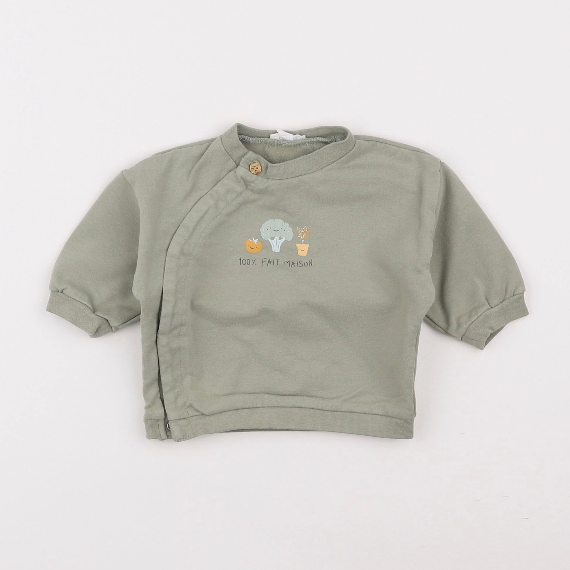 Vertbaudet - sweat vert - 3 mois