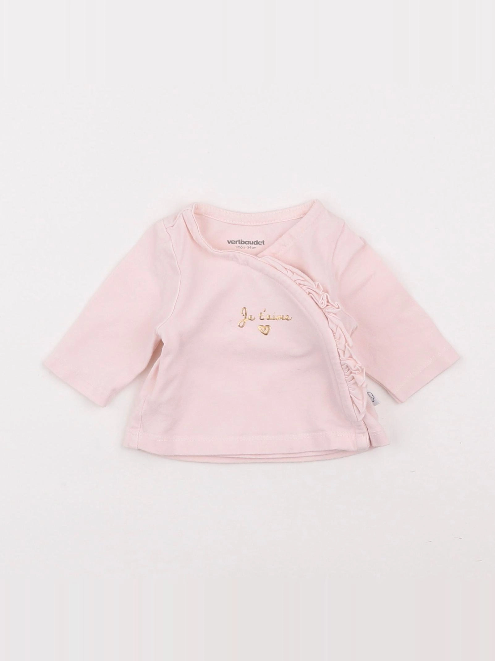 Vertbaudet - tee-shirt rose - 1 mois
