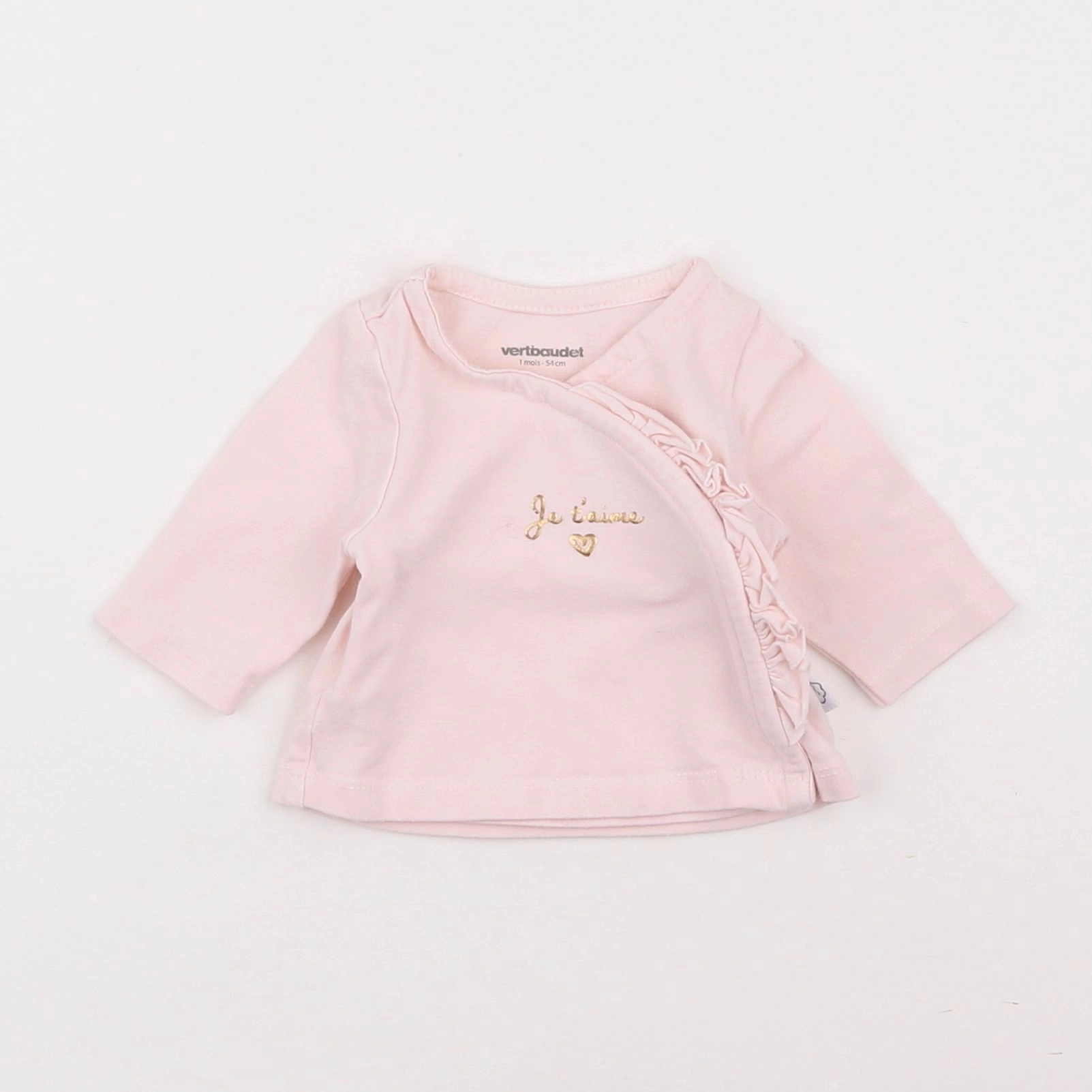 Vertbaudet - tee-shirt rose - 1 mois