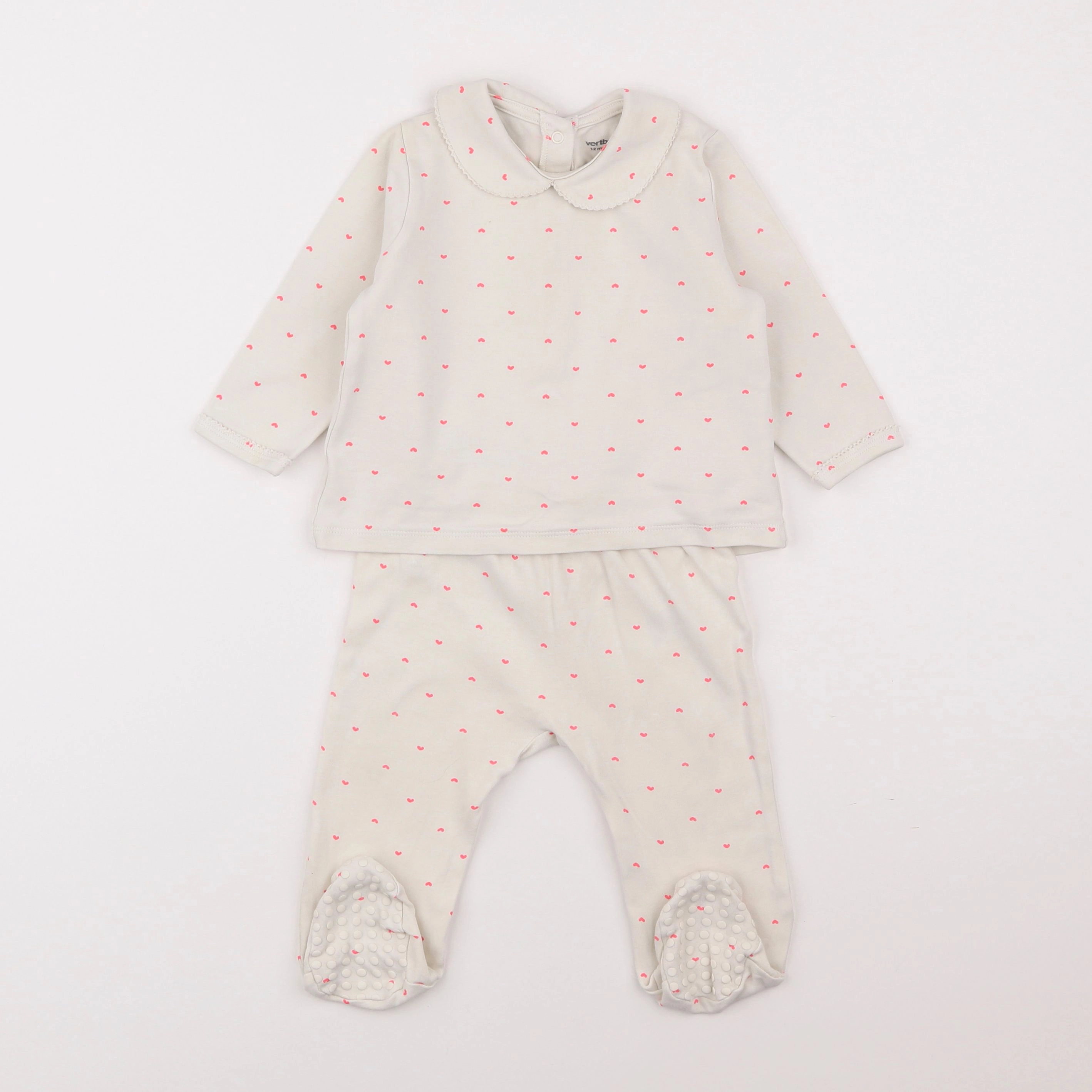 Vertbaudet - pyjama coton beige - 12 mois