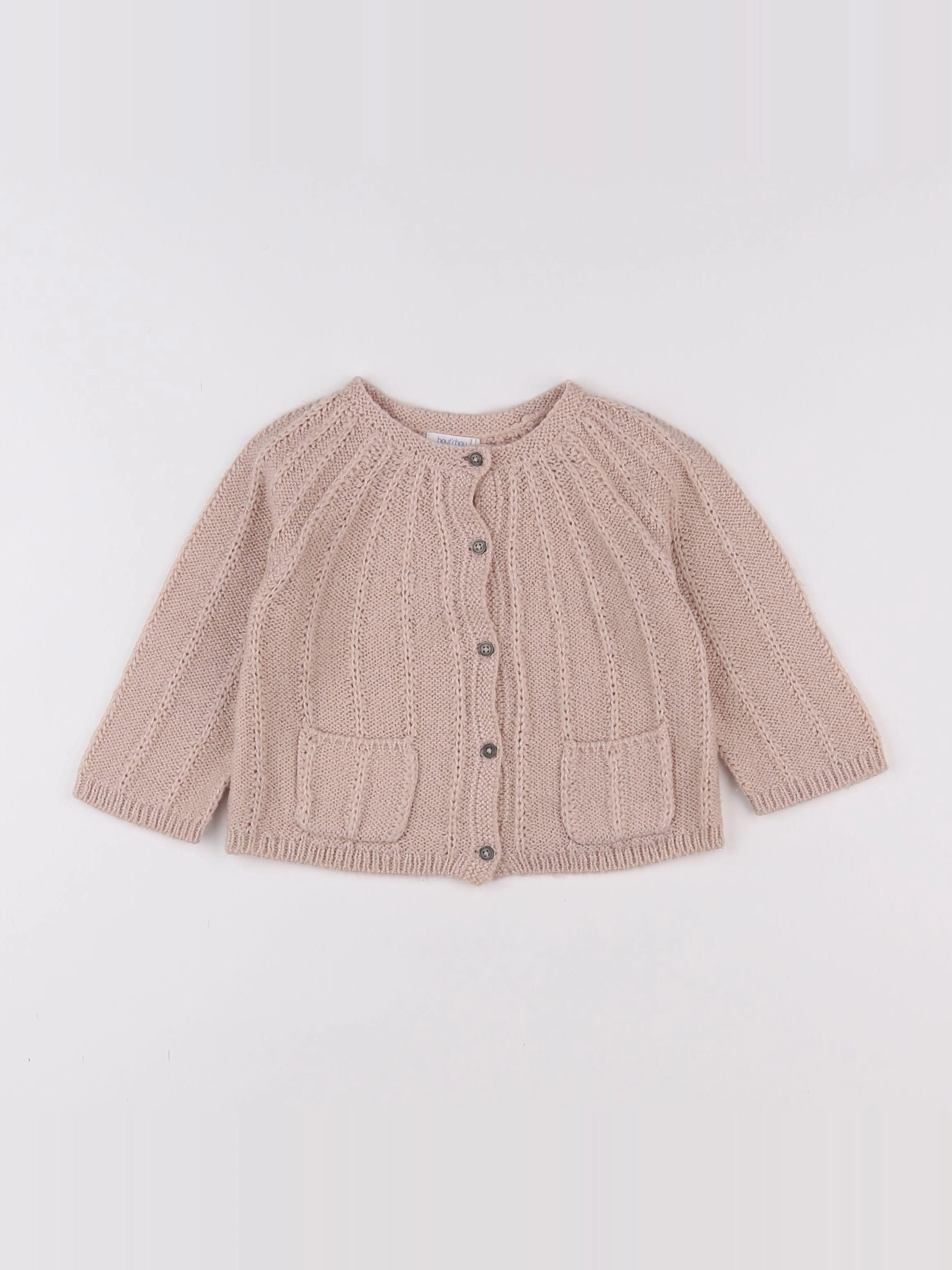 Boutchou - gilet rose - 12 mois