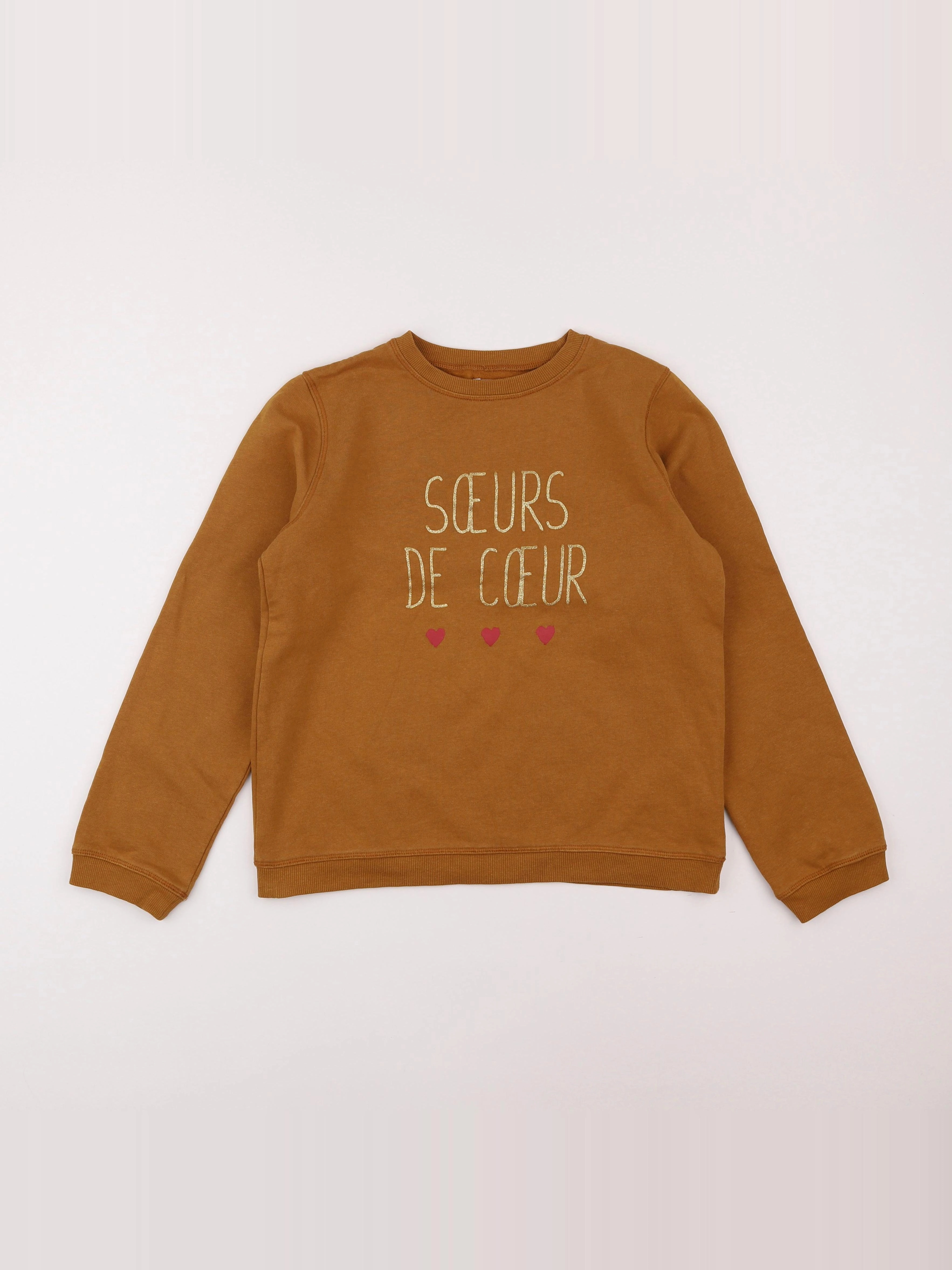 Vertbaudet - sweat marron - 12 ans