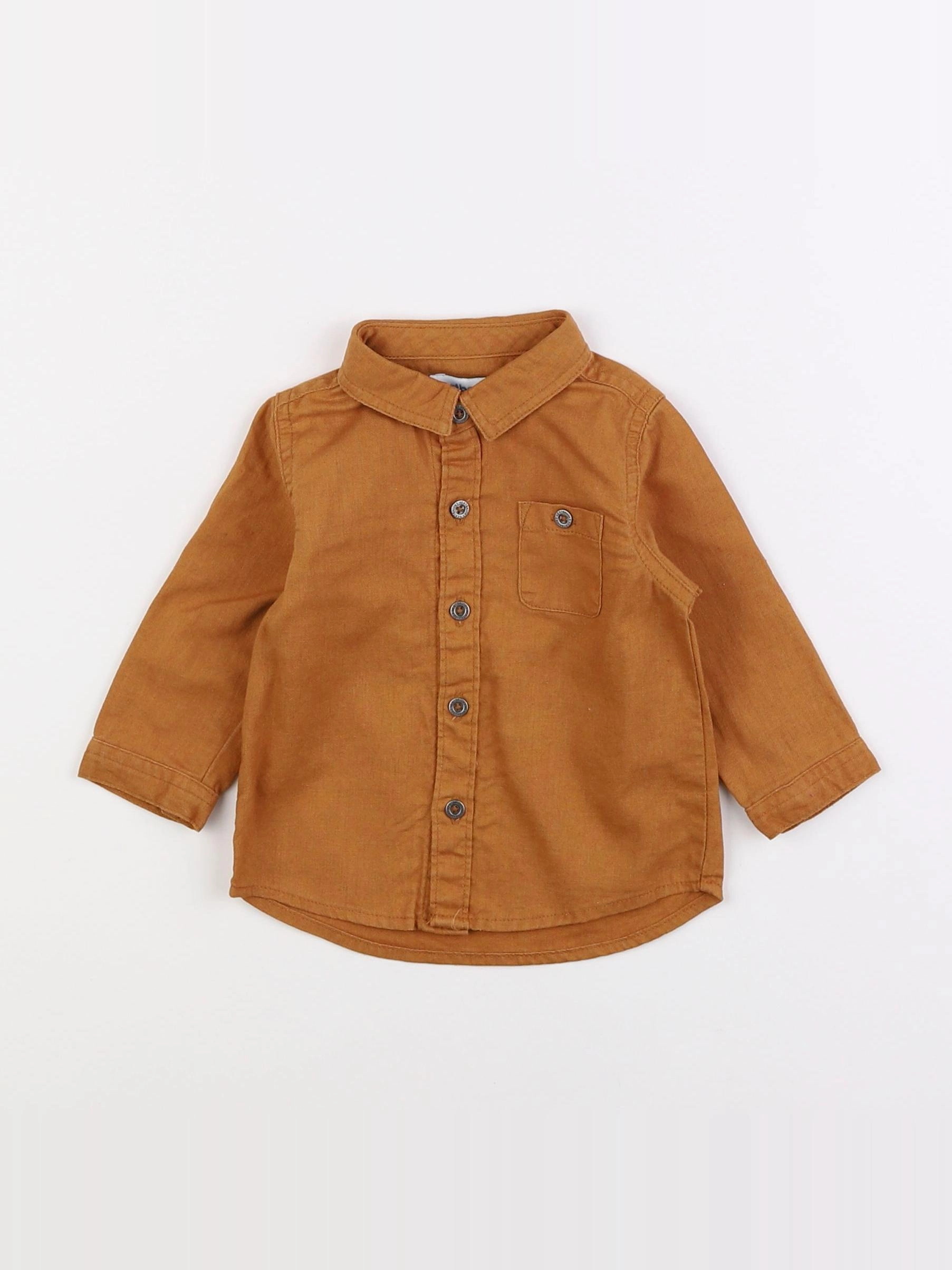 Vertbaudet - chemise marron - 6 mois