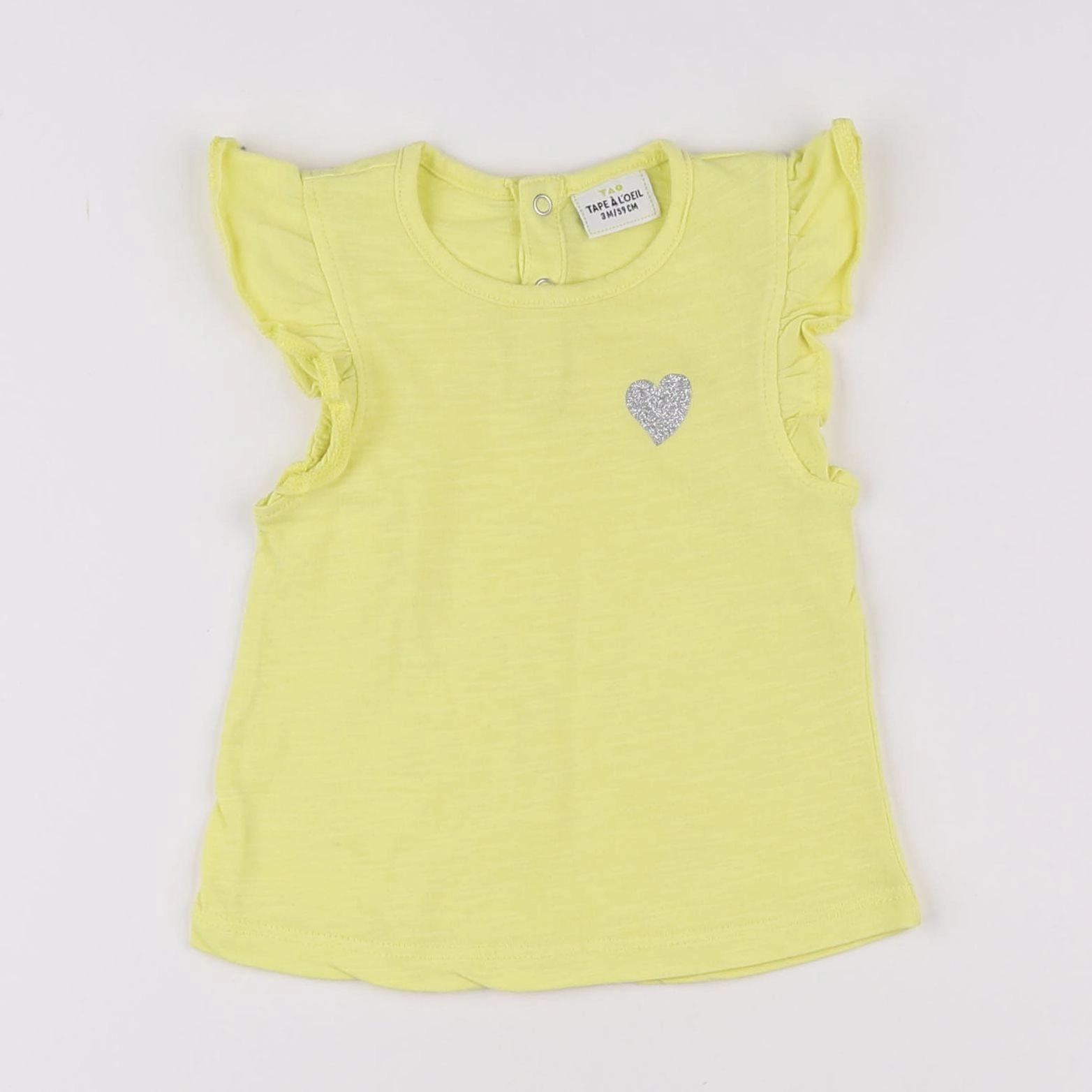 Tape à l'oeil - tee-shirt jaune - 3 mois