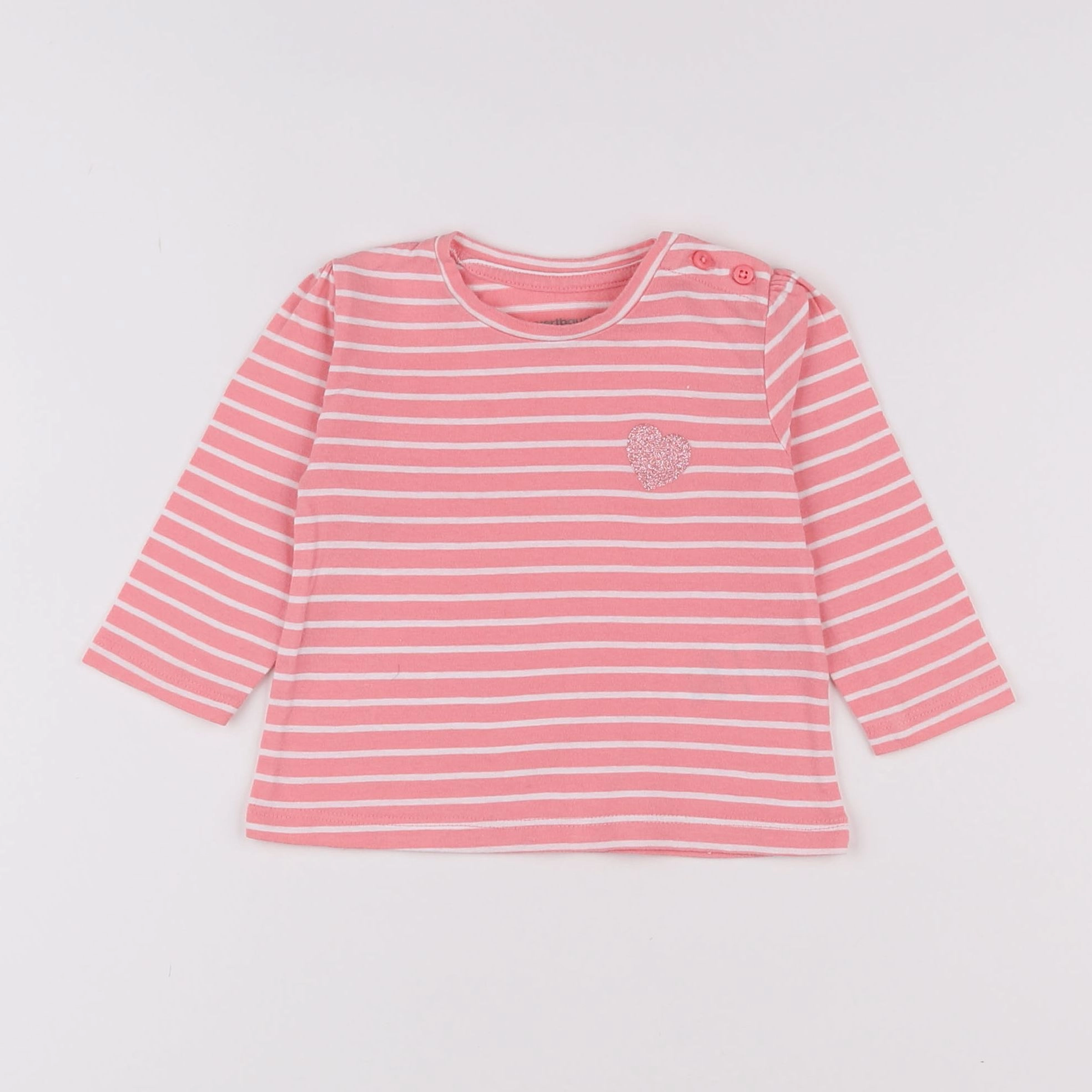 Vertbaudet - tee-shirt rose - 6 mois