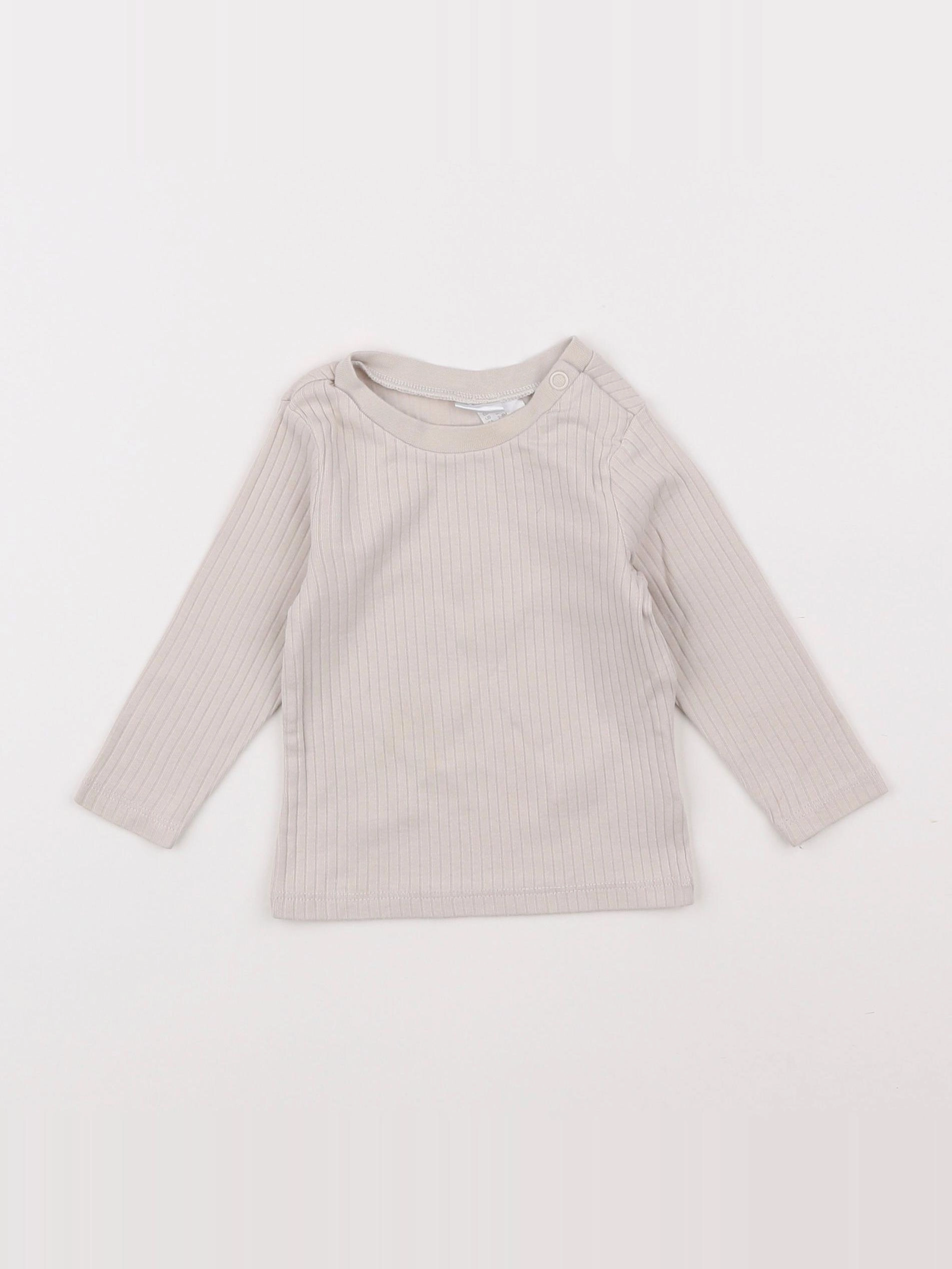 H&M - tee-shirt beige - 3/6 mois