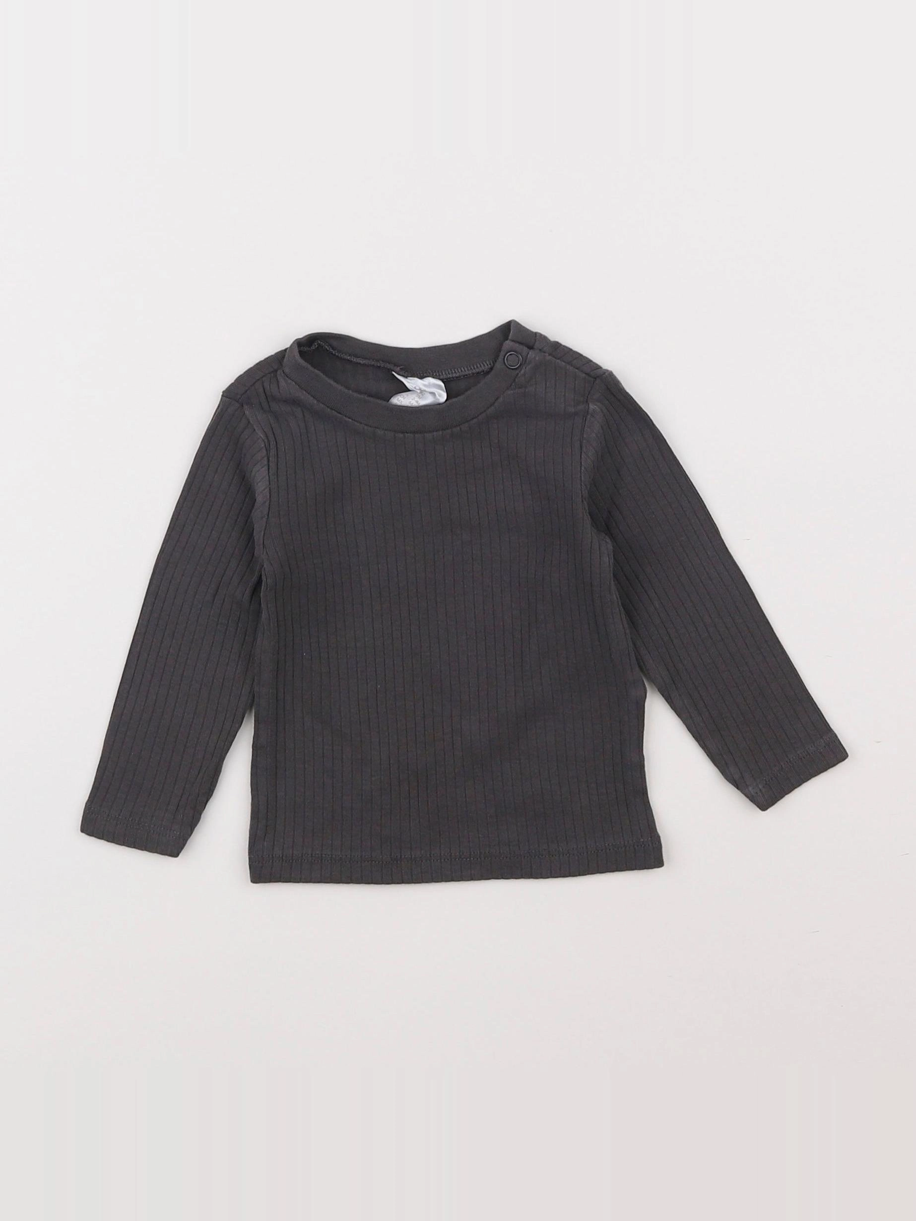 H&M - tee-shirt gris - 3/6 mois