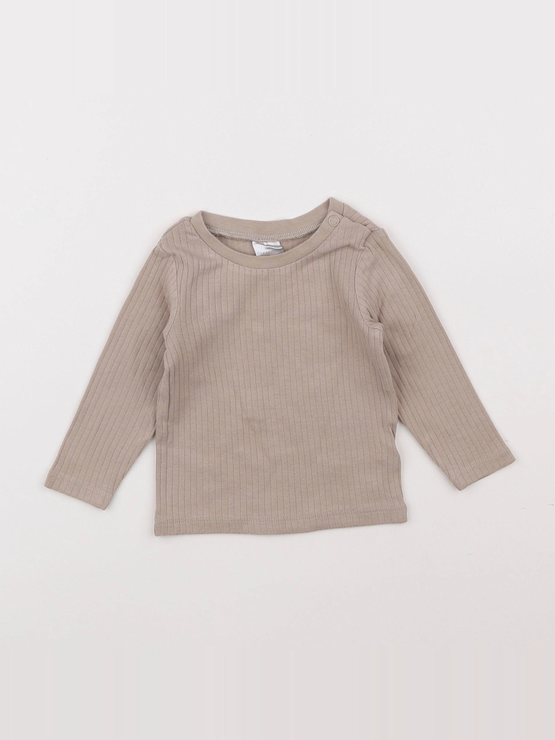 H&M - tee-shirt beige - 3/6 mois