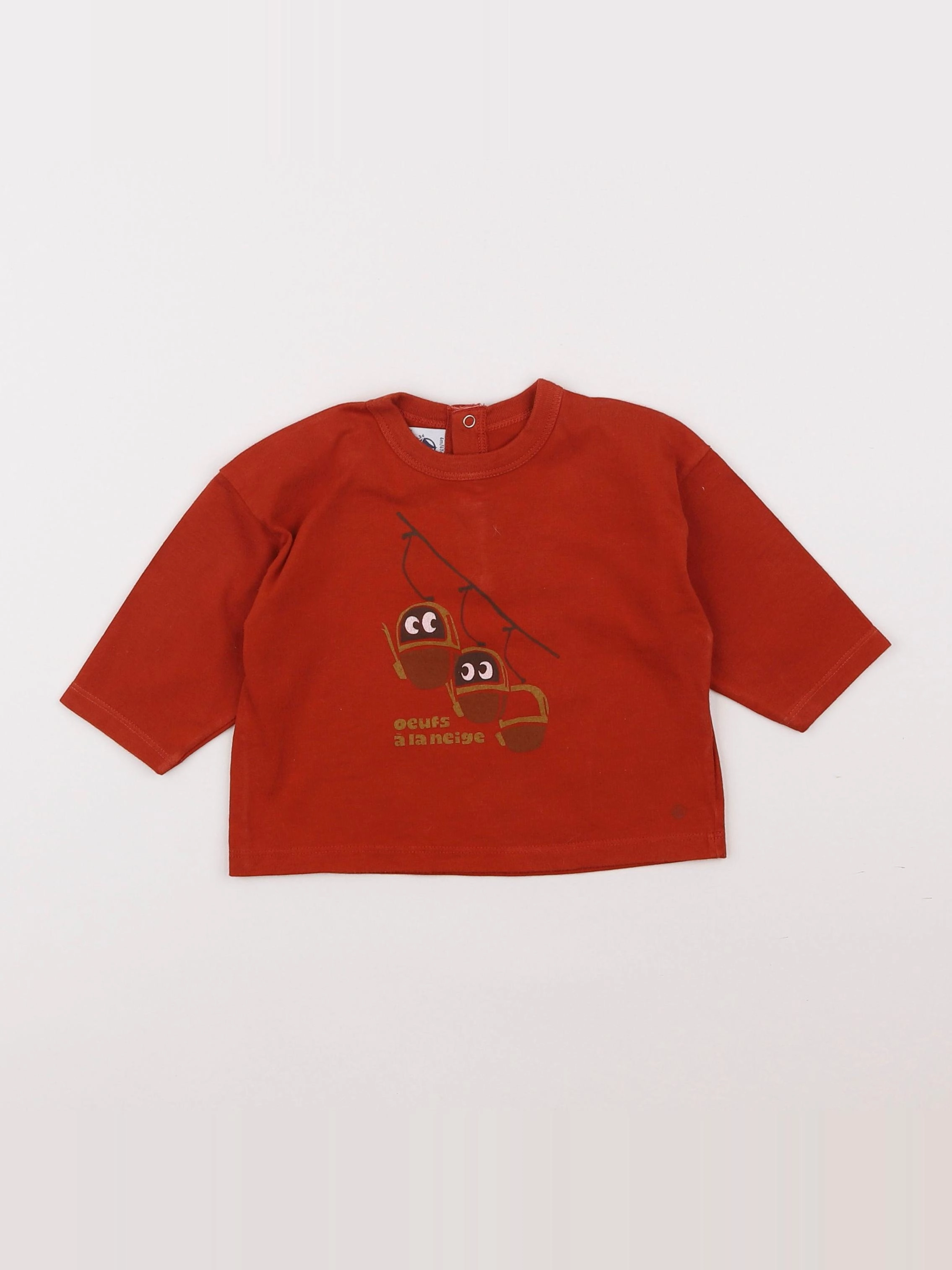 Petit Bateau - tee-shirt orange - 6 mois