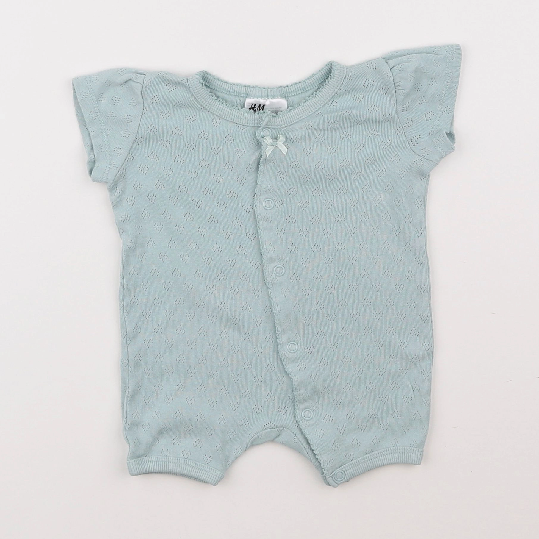 H&M - pyjama coton vert - 1/3 mois