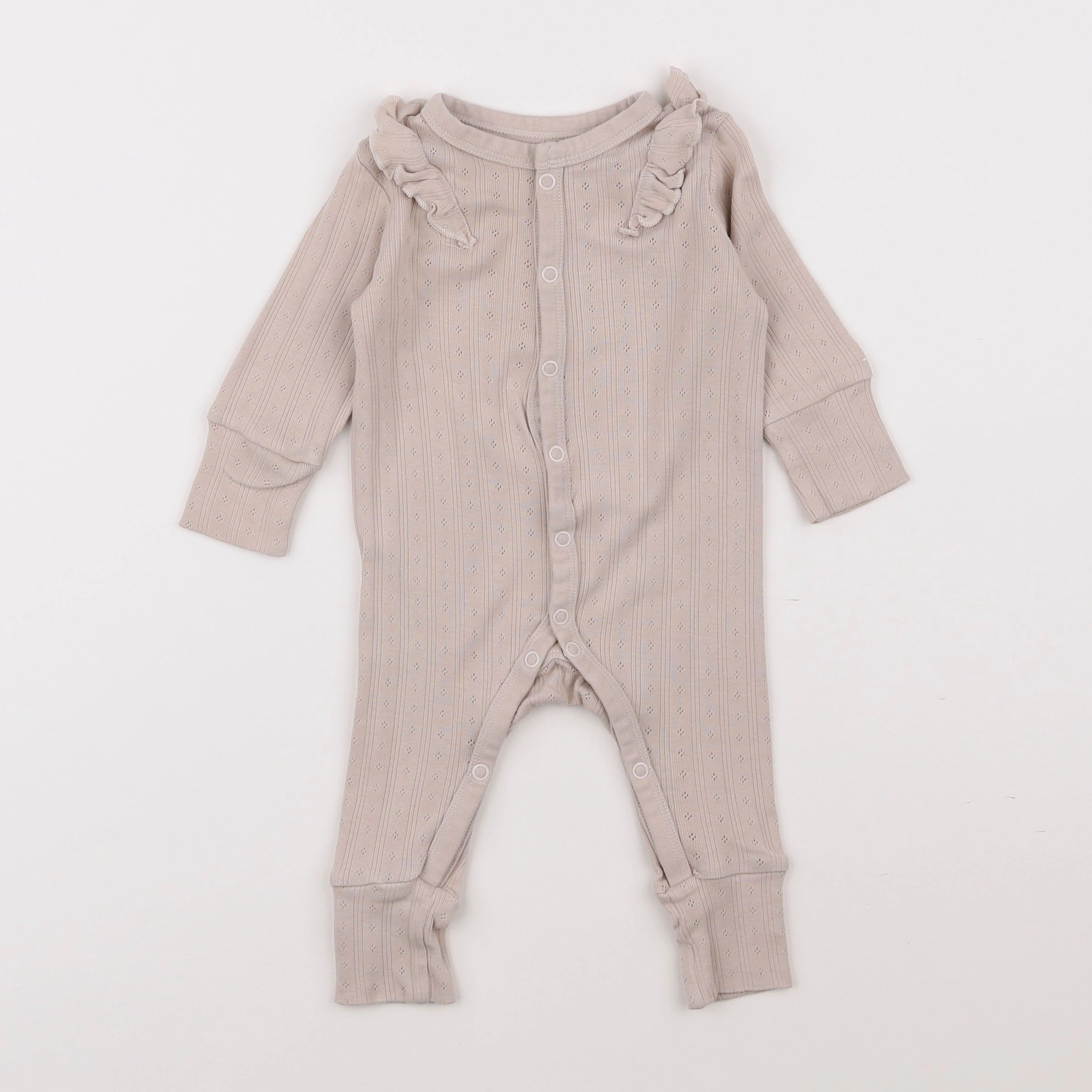 H&M - pyjama coton taupe - 1/3 mois