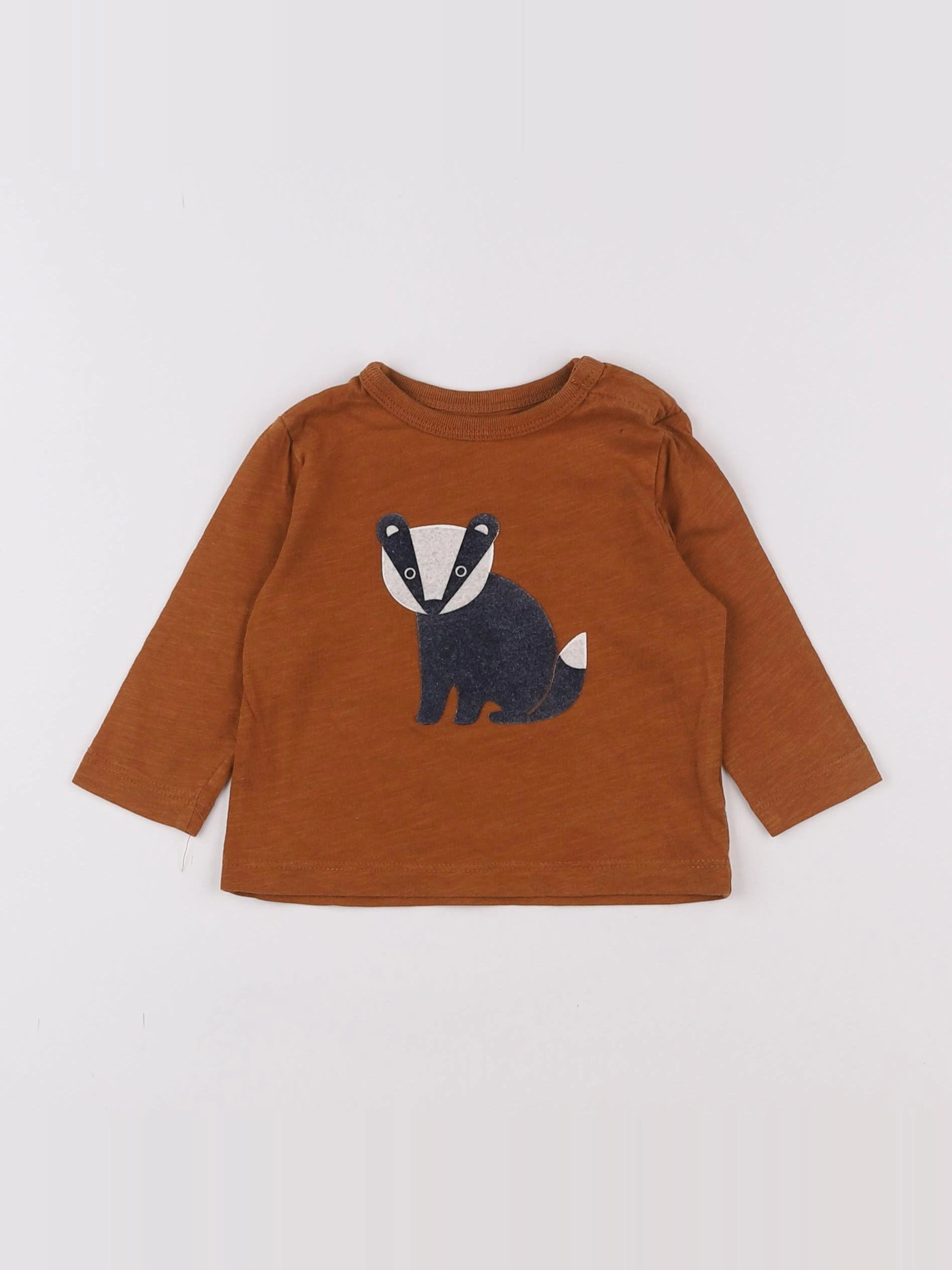 Boutchou - tee-shirt marron - 6 mois
