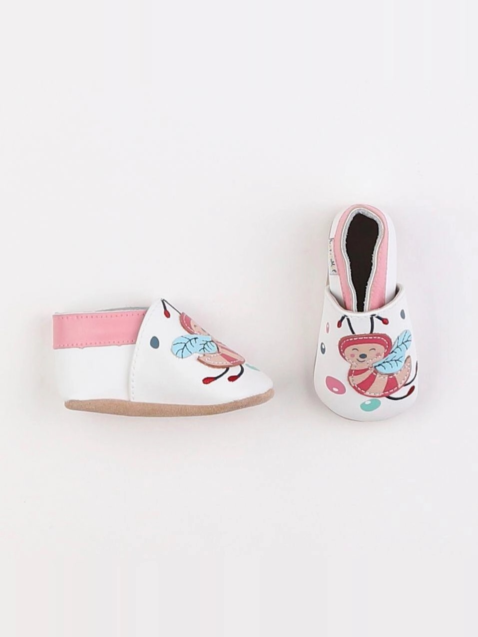Lait et Miel - chaussons blanc, rose - pointure 16/17