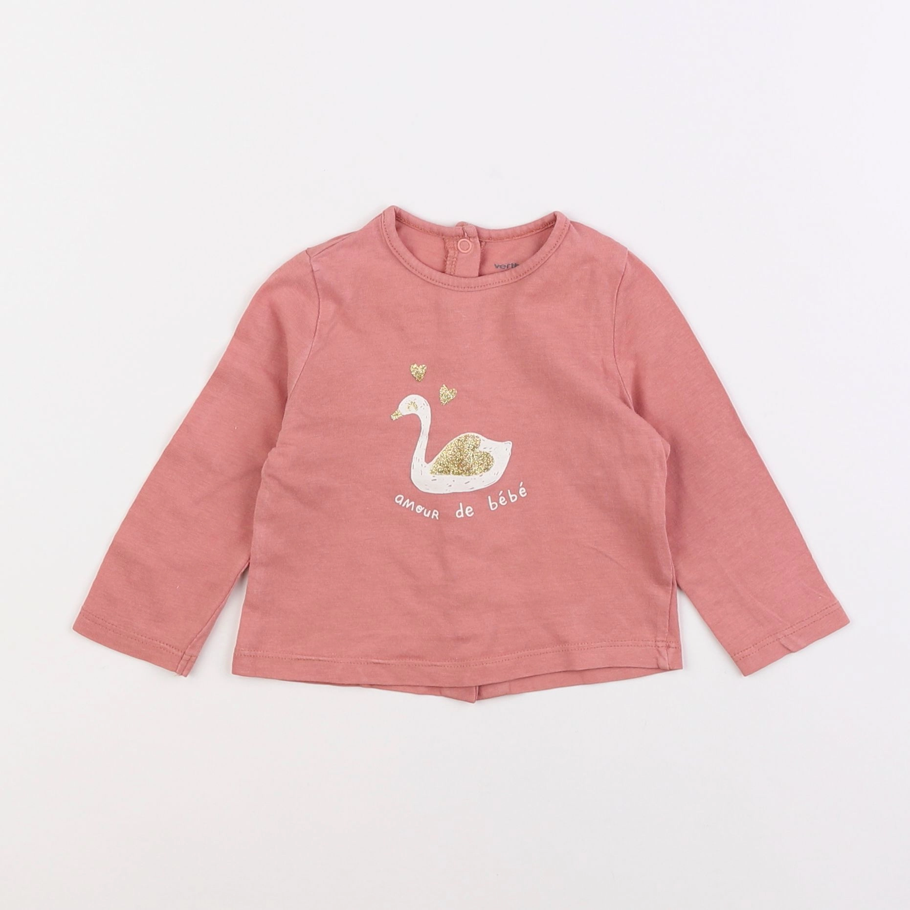 Vertbaudet - tee-shirt rose - 6 mois