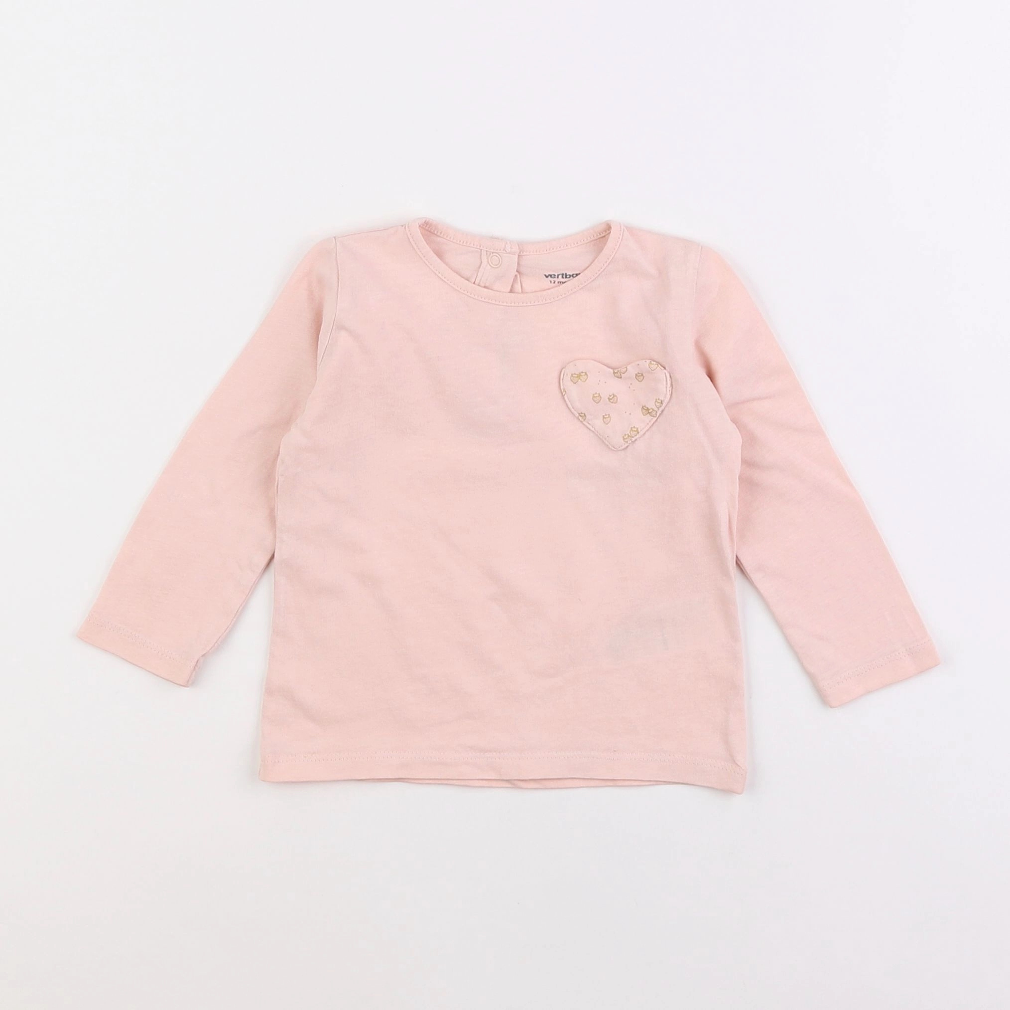 Vertbaudet - tee-shirt rose - 12 mois
