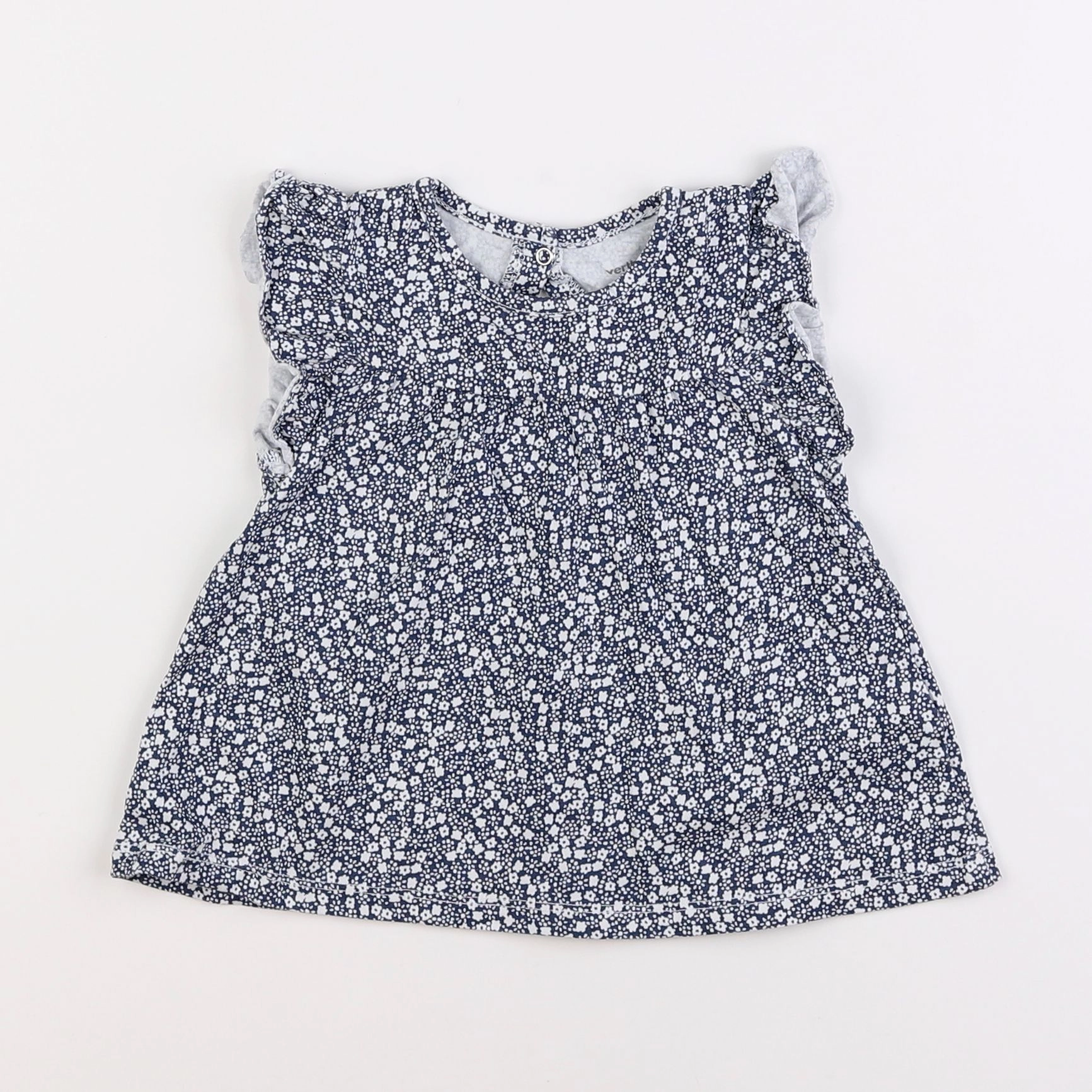 Vertbaudet - tee-shirt blanc, bleu - 2 ans