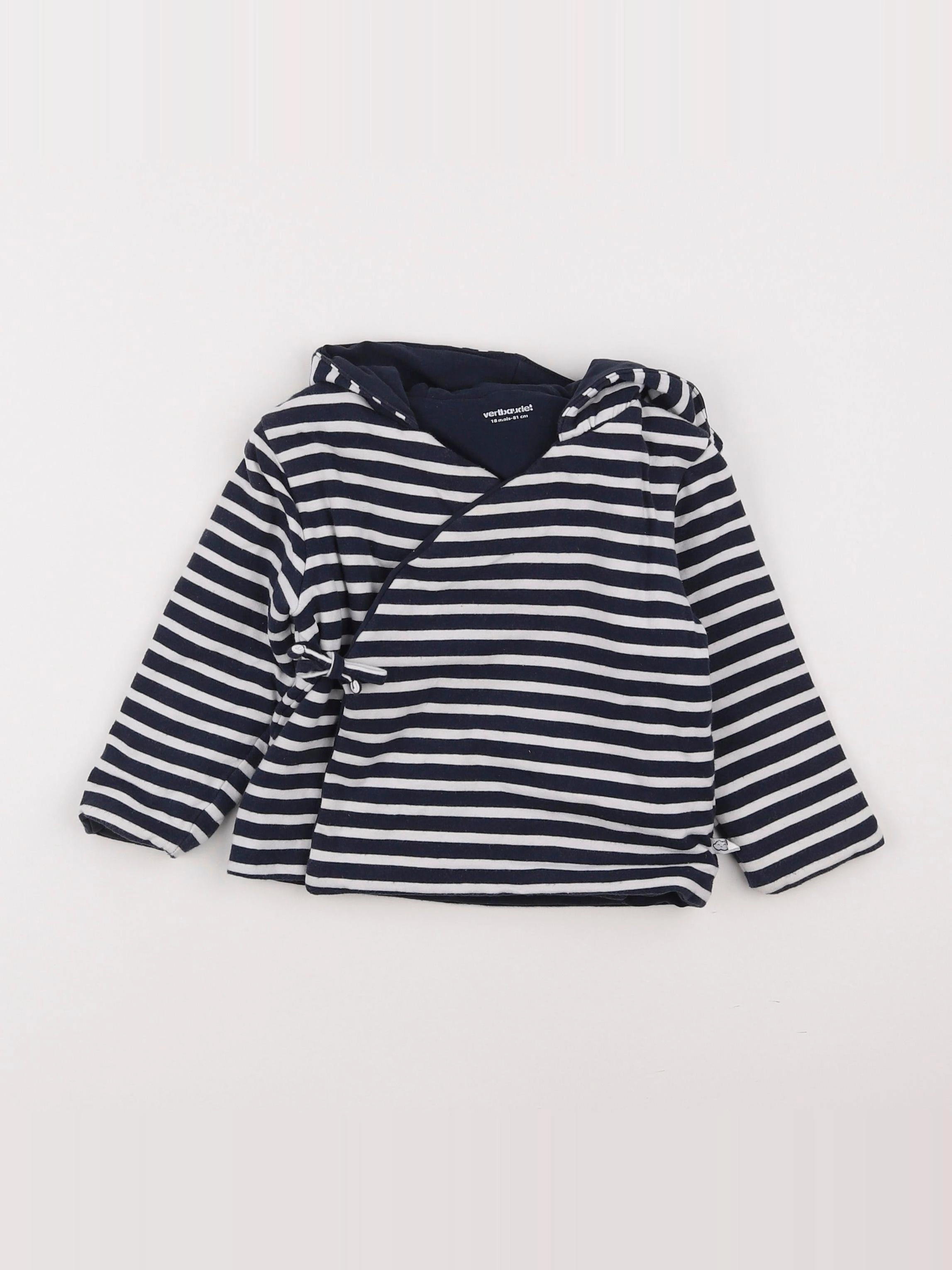 Vertbaudet - veste blanc, bleu - 18 mois